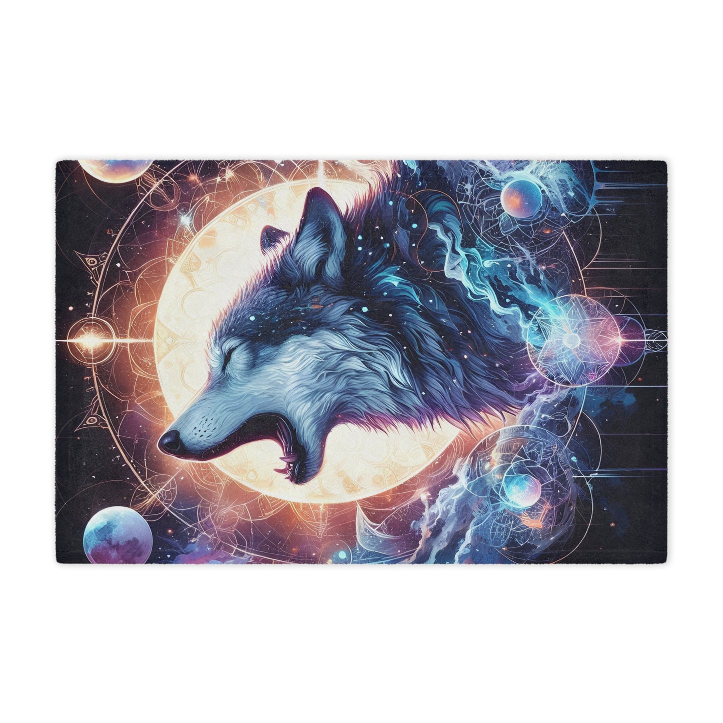 Microfiber Blanket - Wolf Celestial Design
