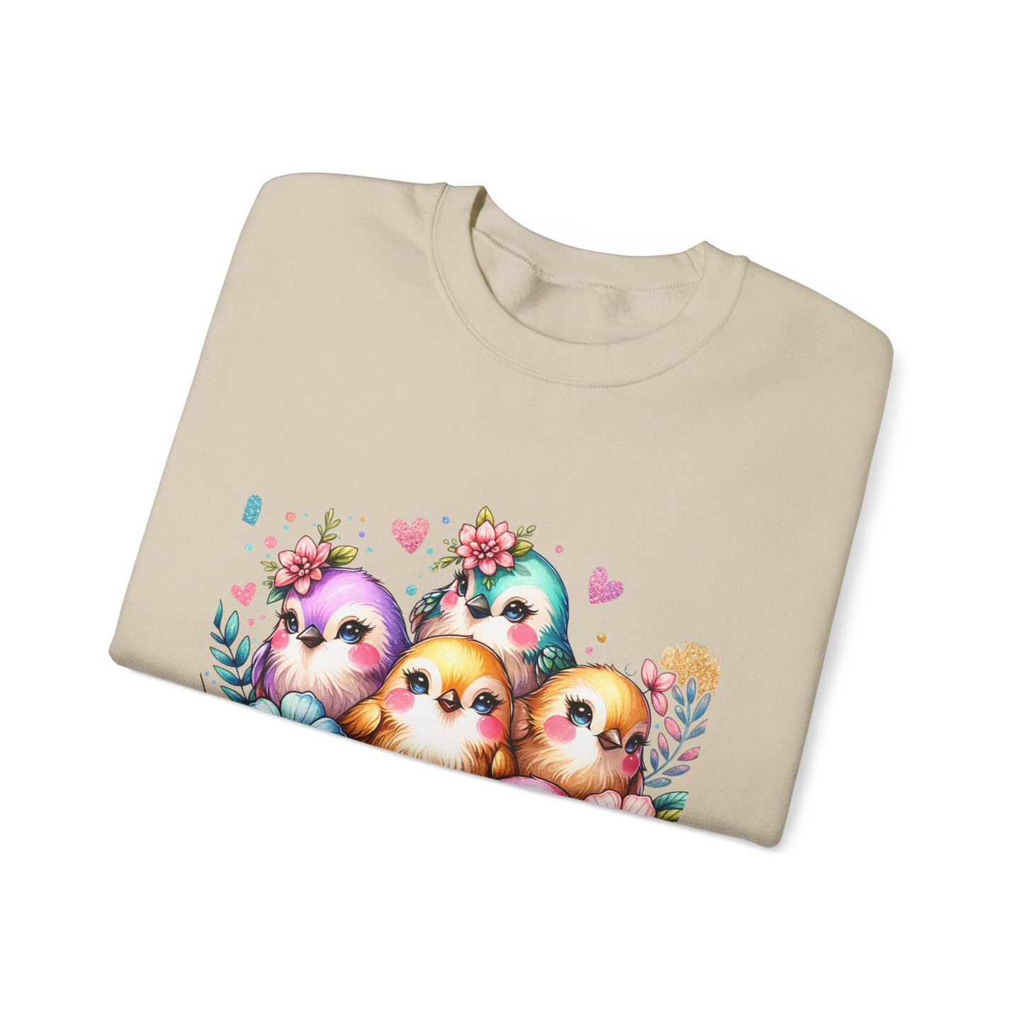 Vibrant Bird Sweatshirt, Colorful Crewneck Jumper, Bright Feathers Pullover, Nature Inspired Sweater, Unisex Graphic Top