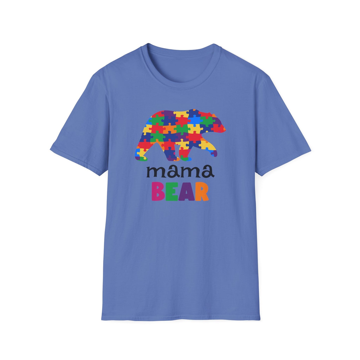Mama Bear Puzzle Unisex T-Shirt, Gift for Moms, Autism Awareness