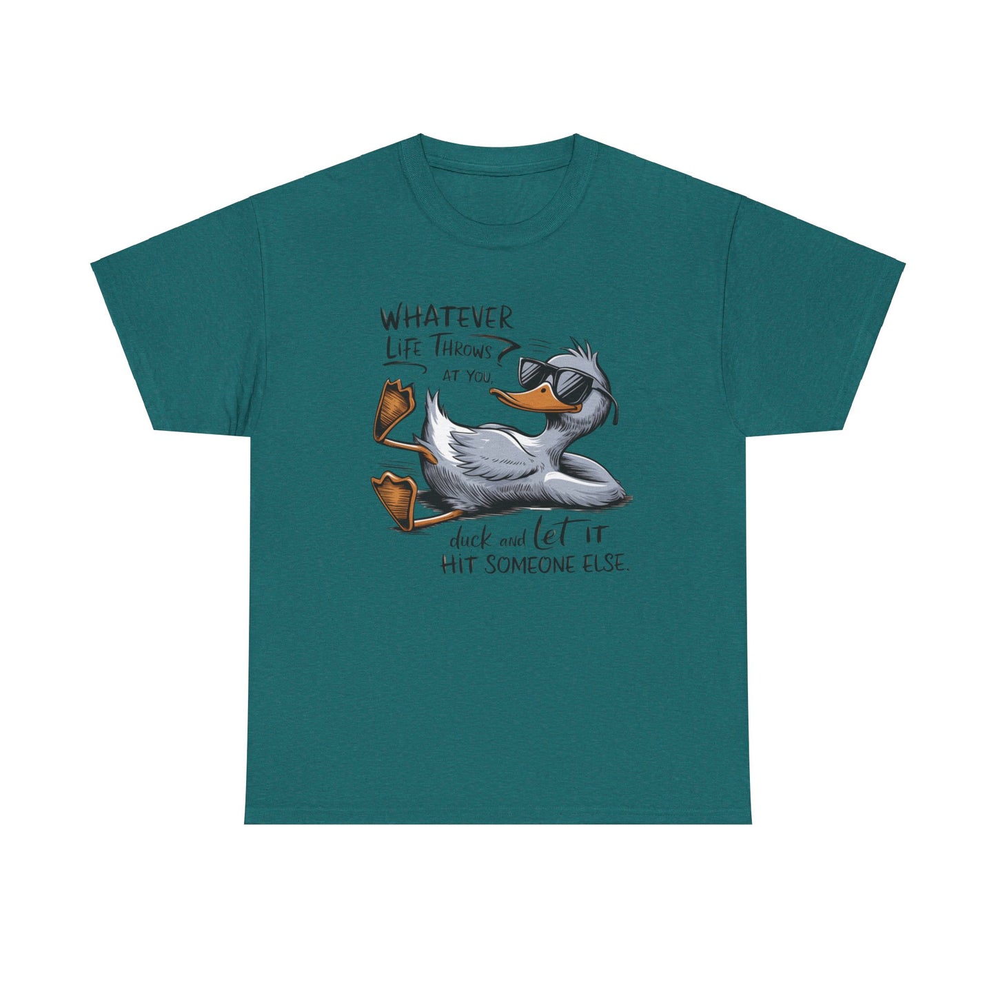 Funny Animal Quotes Ducks Unisex Heavy Cotton Tee, Humorous Tee, Animal Lover Shirt, Graphic Tee, Quirky Top