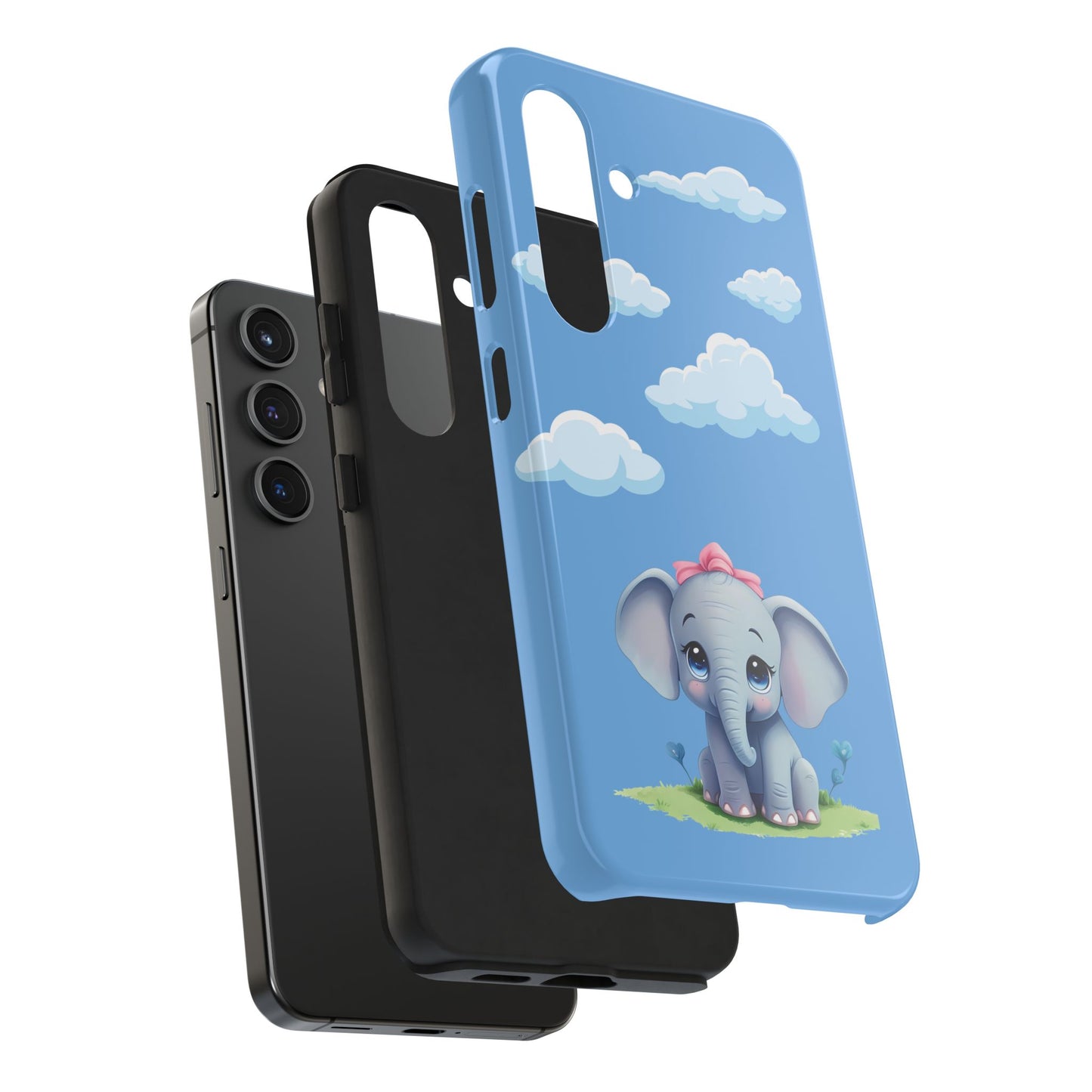 Cartoon Elephant Tough Phone Case - Cute Animal Lover Gift, Protective Cover for