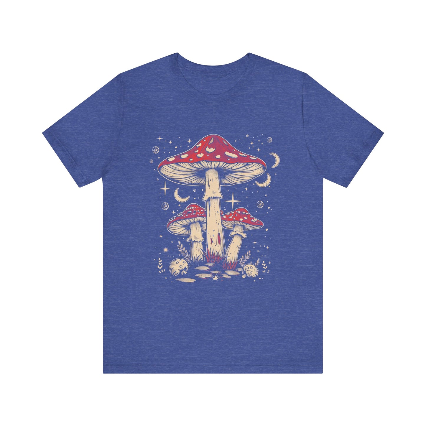 Mushroom Boho T-Shirt, Hippie Nature Tee, Retro Botanical Shirt, Woodland Fungi Top, Earthy Bohemian Clothes