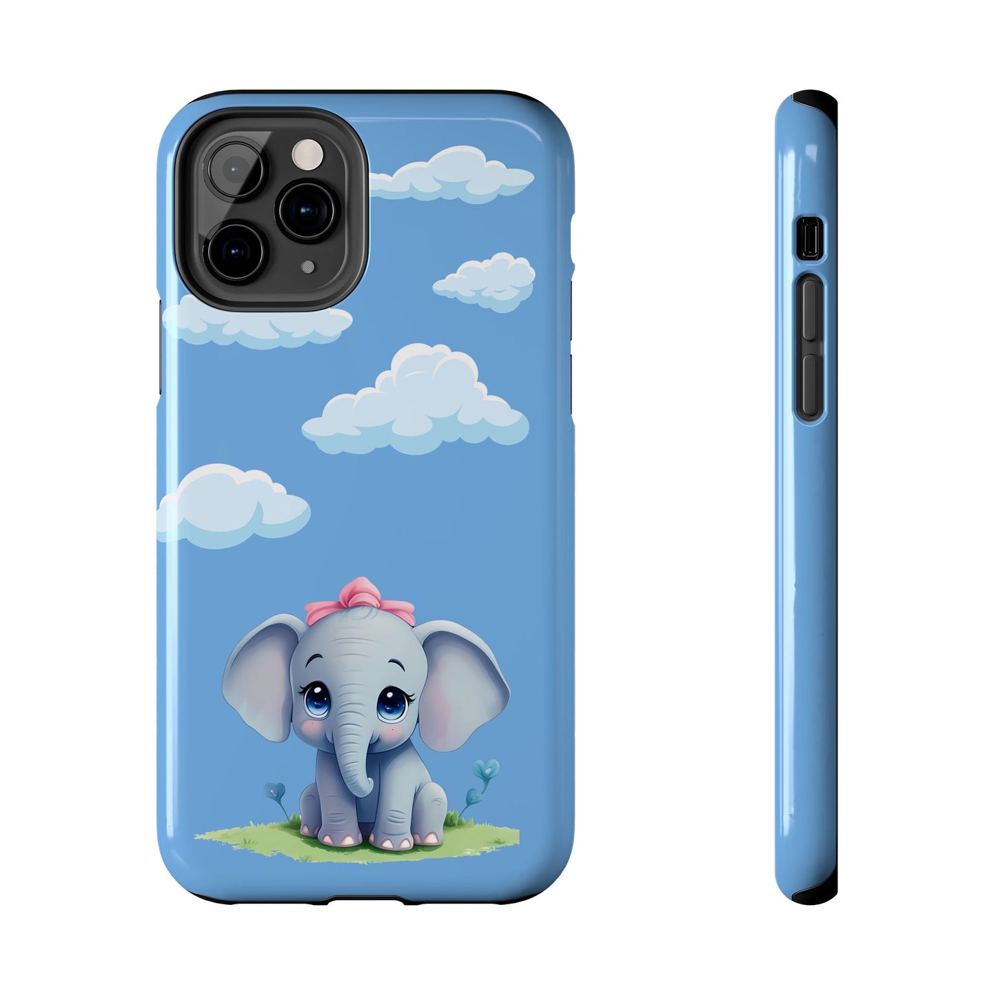 Cartoon Elephant Tough Phone Case - Cute Animal Lover Gift, Protective Cover for