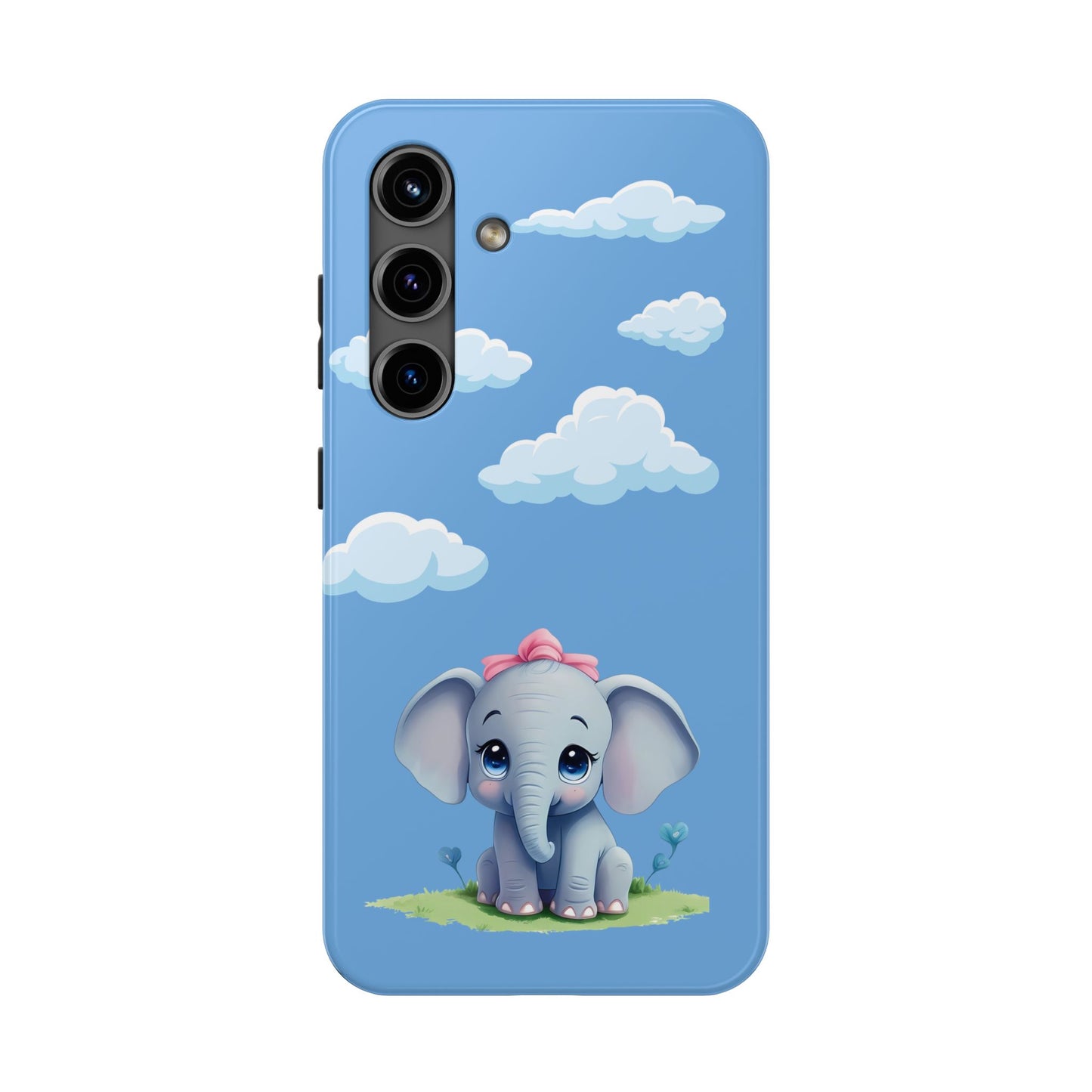 Cartoon Elephant Tough Phone Case - Cute Animal Lover Gift, Protective Cover for