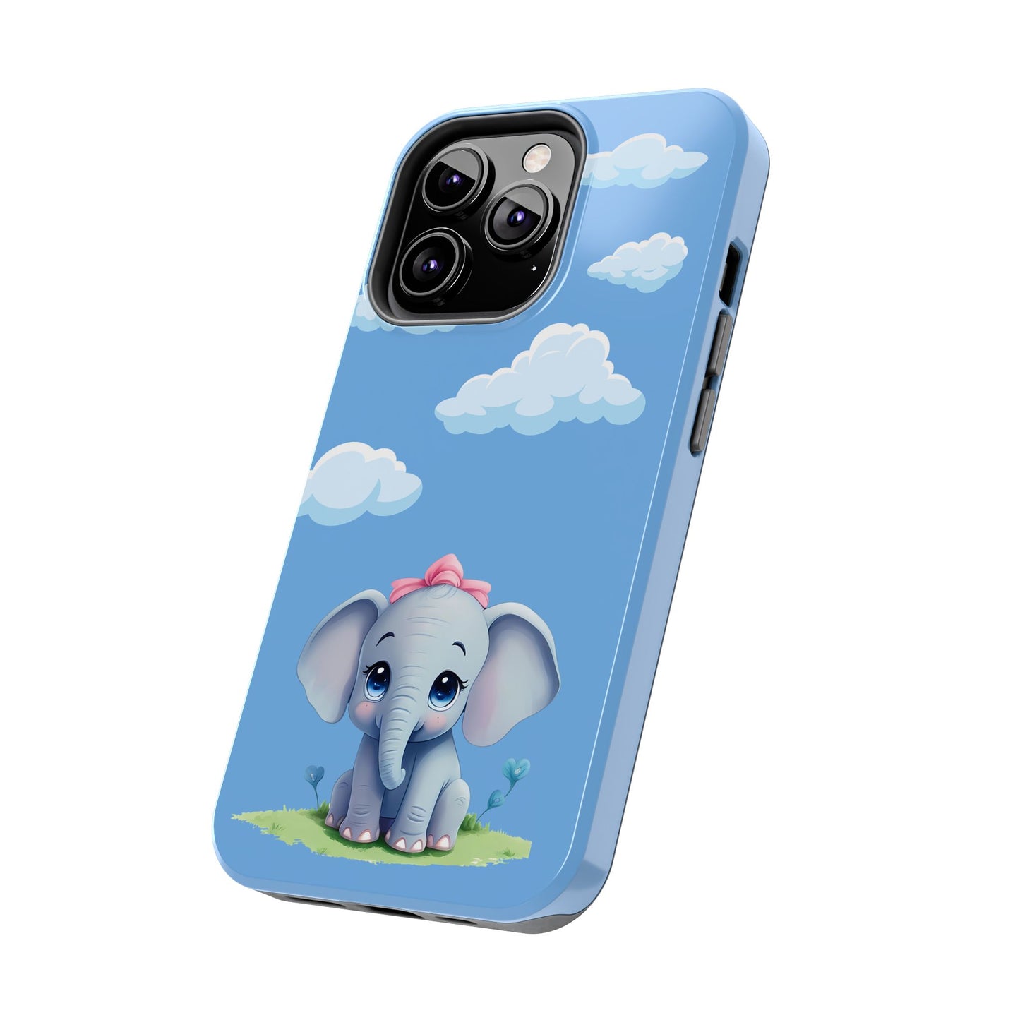 Cartoon Elephant Tough Phone Case - Cute Animal Lover Gift, Protective Cover for