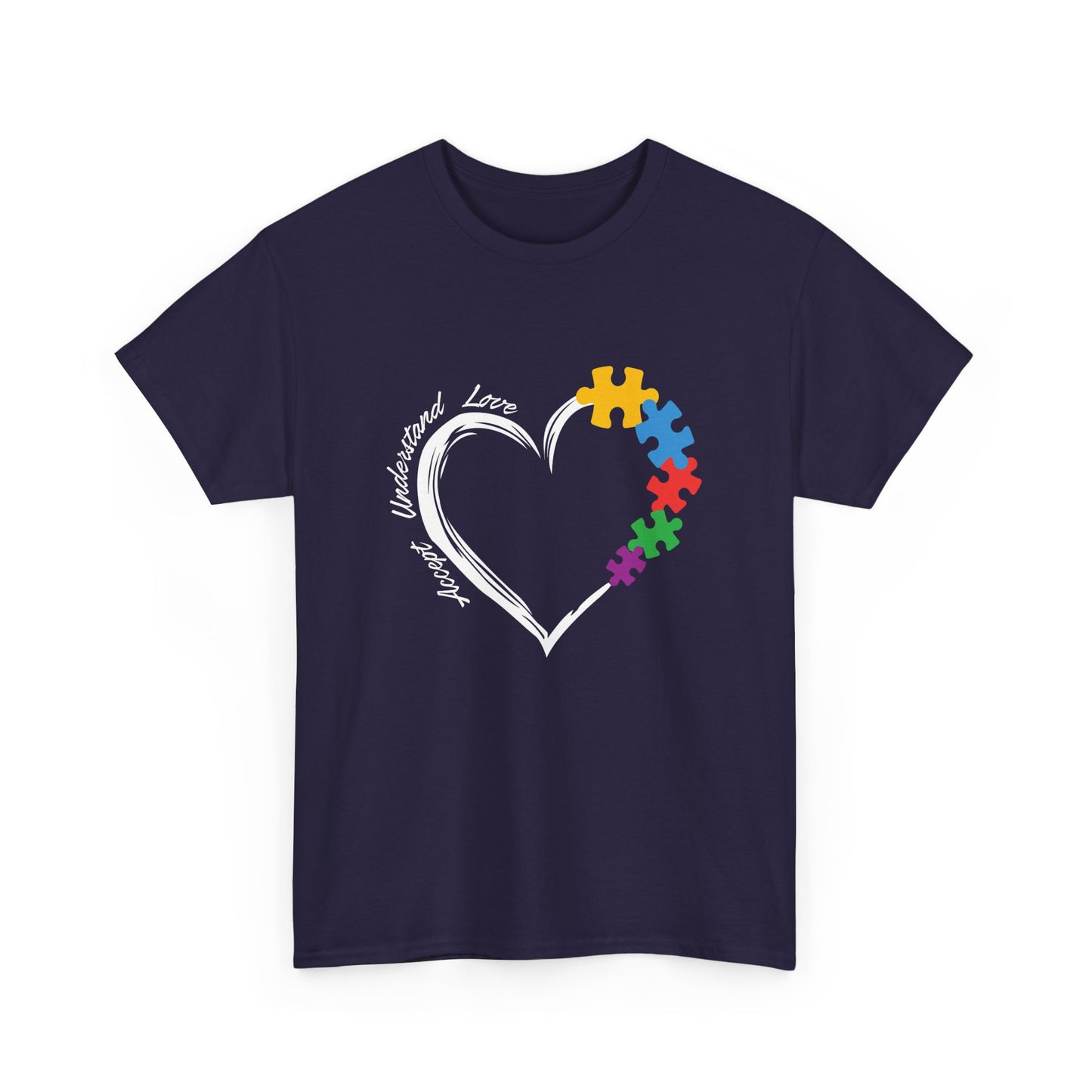 Inclusive Love Puzzle Heart Tee - Perfect Gift for Autism Awareness, Support