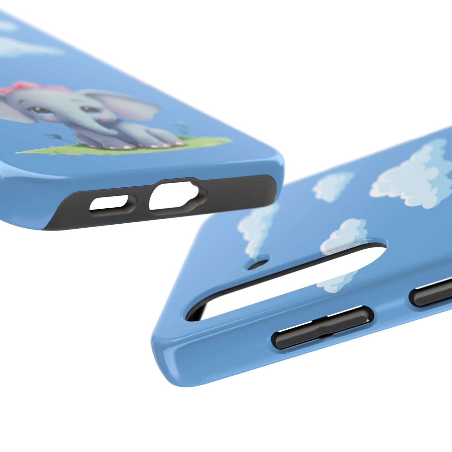 Cartoon Elephant Tough Phone Case - Cute Animal Lover Gift, Protective Cover for