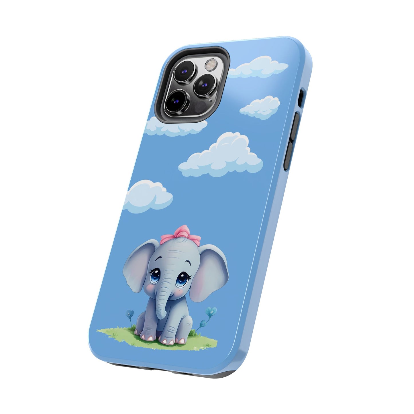 Cartoon Elephant Tough Phone Case - Cute Animal Lover Gift, Protective Cover for