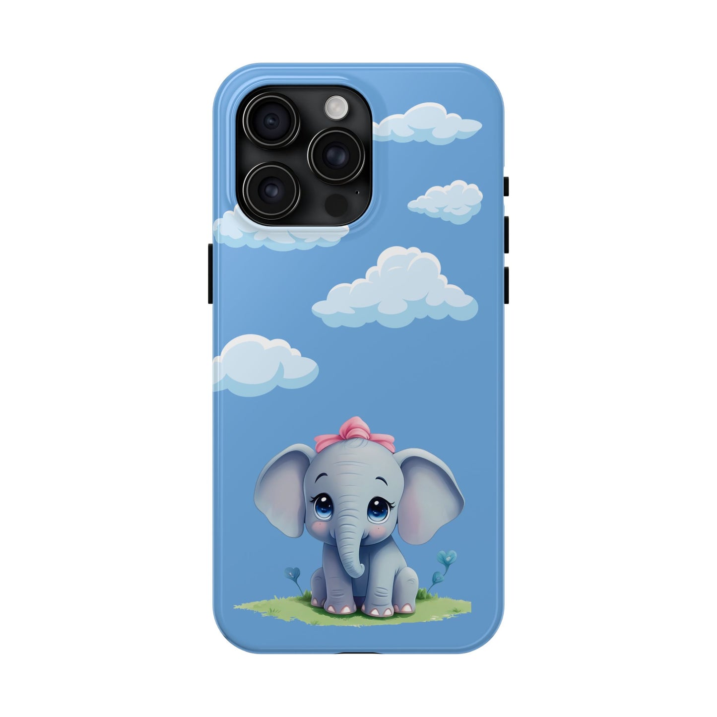 Cartoon Elephant Tough Phone Case - Cute Animal Lover Gift, Protective Cover for