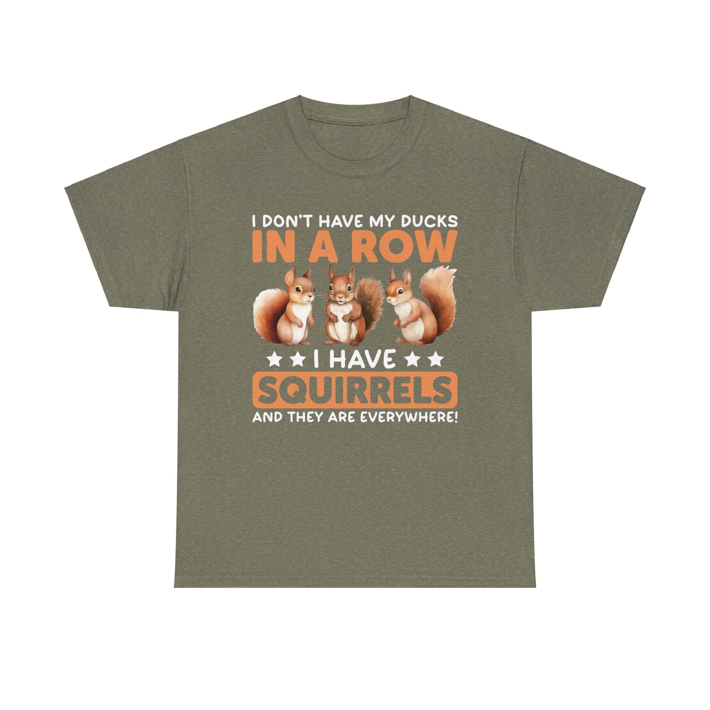 Funny Unisex Heavy Cotton Tee,, Duck Lover T-Shirt,
squirrels, Sarcastic Graphic Shirt, Animal Humor Top, Gift for Bird Enthusiasts