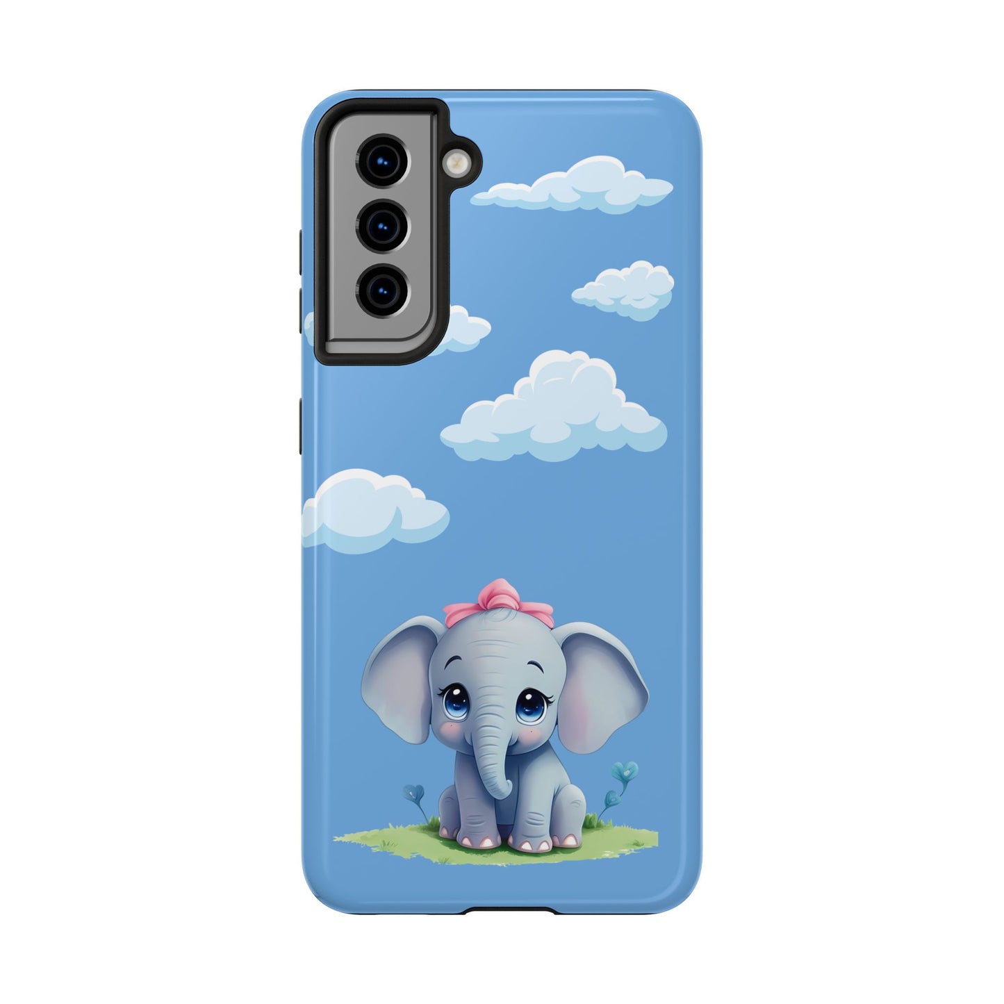 Cartoon Elephant Tough Phone Case - Cute Animal Lover Gift, Protective Cover for