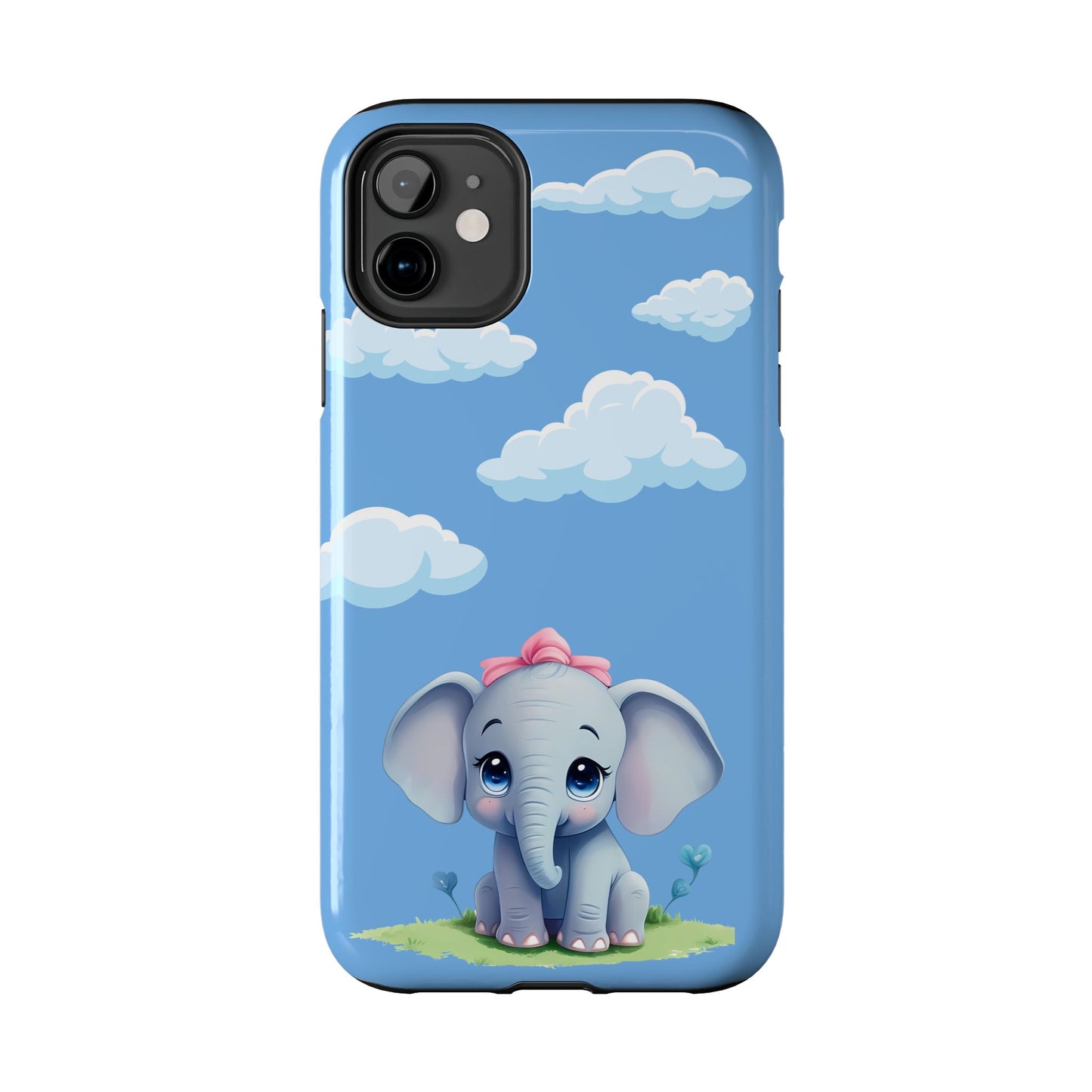 Cartoon Elephant Tough Phone Case - Cute Animal Lover Gift, Protective Cover for