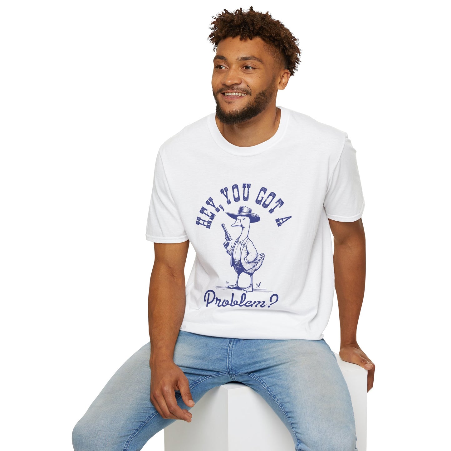 Funny Goose Problem Unisex Softstyle T-Shirt, Gift for Goose Lovers, Novelty Tee, Animal Graphic Shirt, Bird Apparel