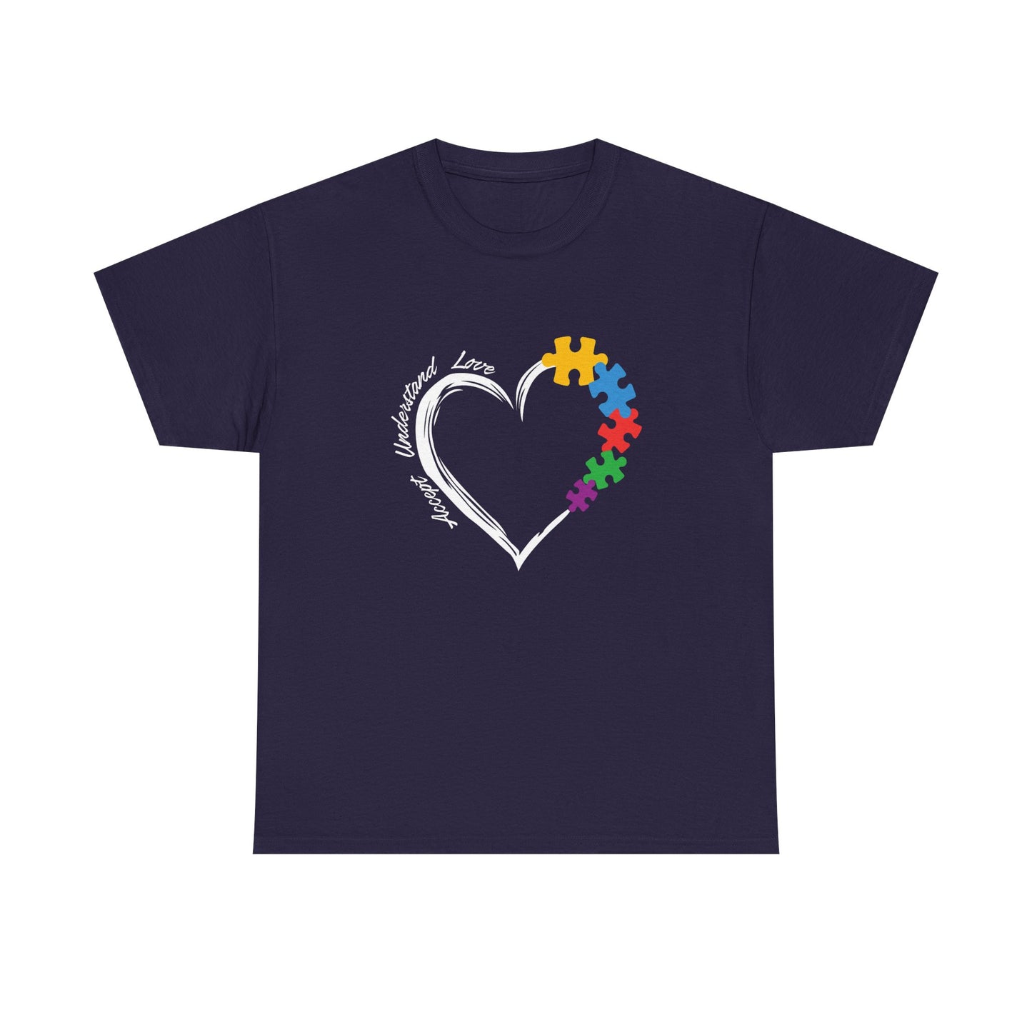Inclusive Love Puzzle Heart Tee - Perfect Gift for Autism Awareness, Support