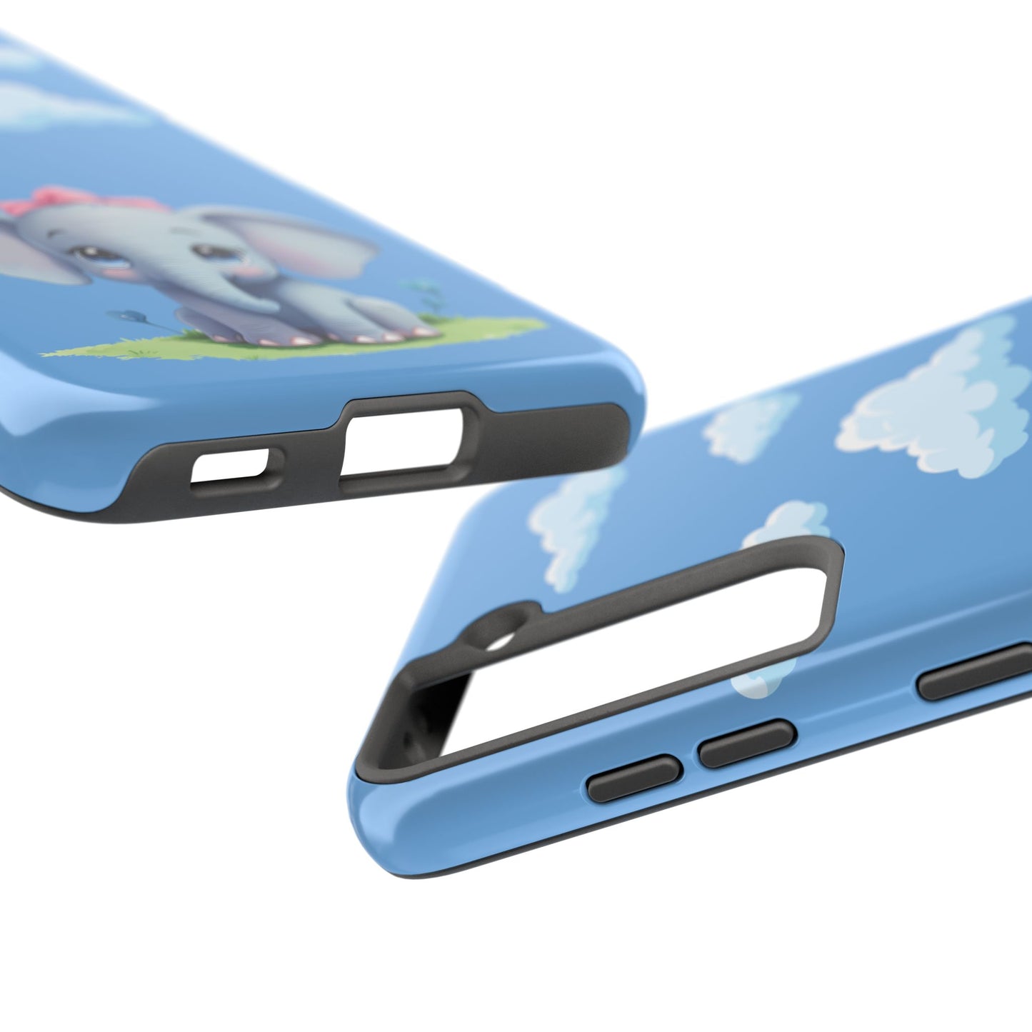 Cartoon Elephant Tough Phone Case - Cute Animal Lover Gift, Protective Cover for