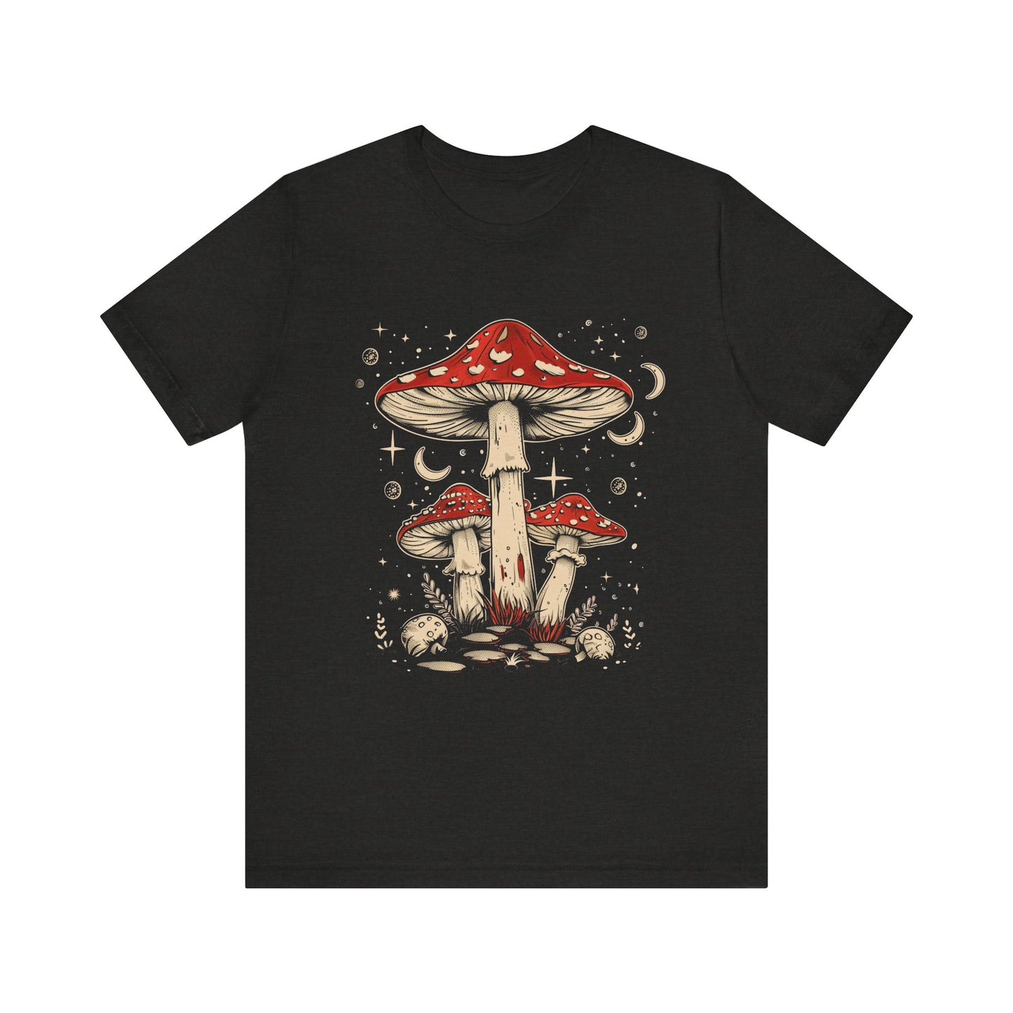 Mushroom Boho T-Shirt, Hippie Nature Tee, Retro Botanical Shirt, Woodland Fungi Top, Earthy Bohemian Clothes