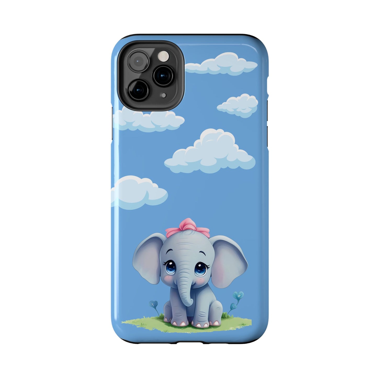 Cartoon Elephant Tough Phone Case - Cute Animal Lover Gift, Protective Cover for