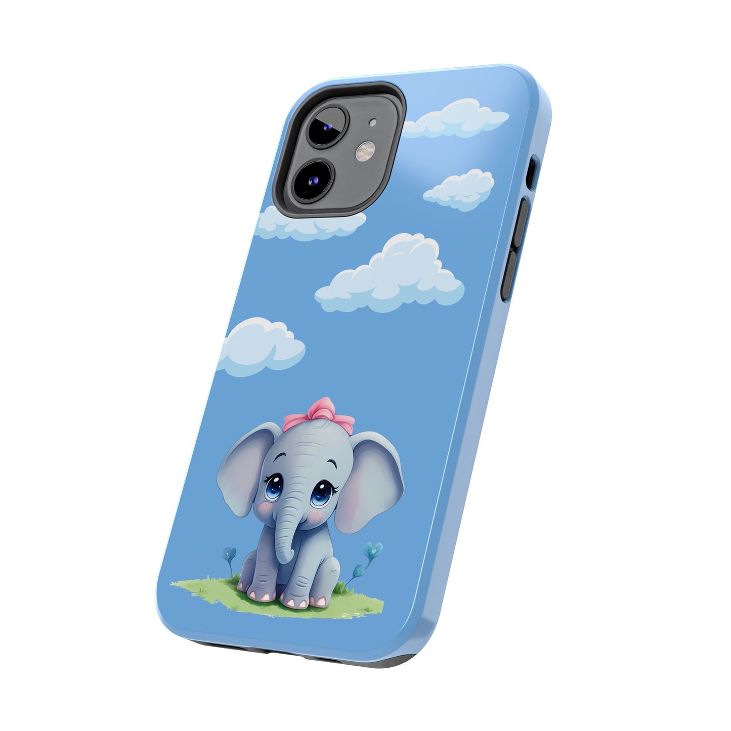 Cartoon Elephant Tough Phone Case - Cute Animal Lover Gift, Protective Cover for