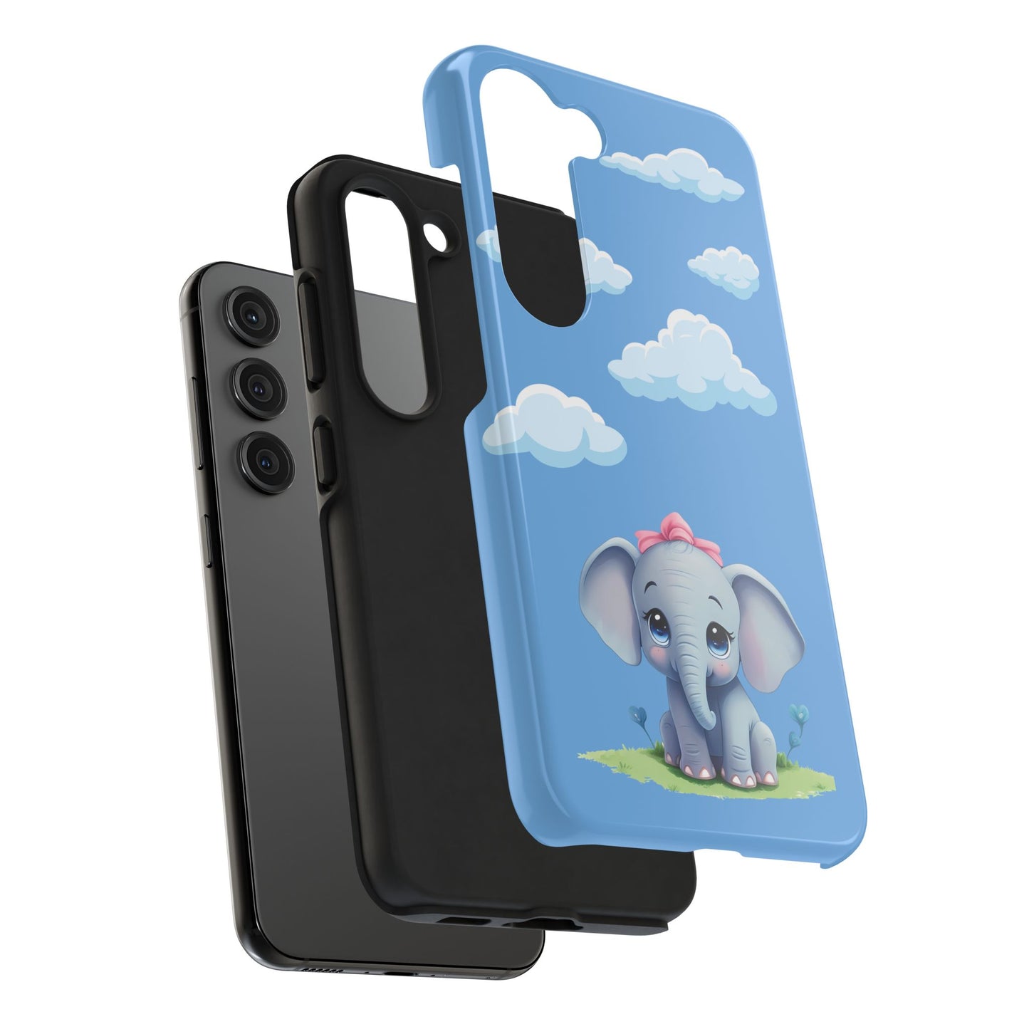 Cartoon Elephant Tough Phone Case - Cute Animal Lover Gift, Protective Cover for