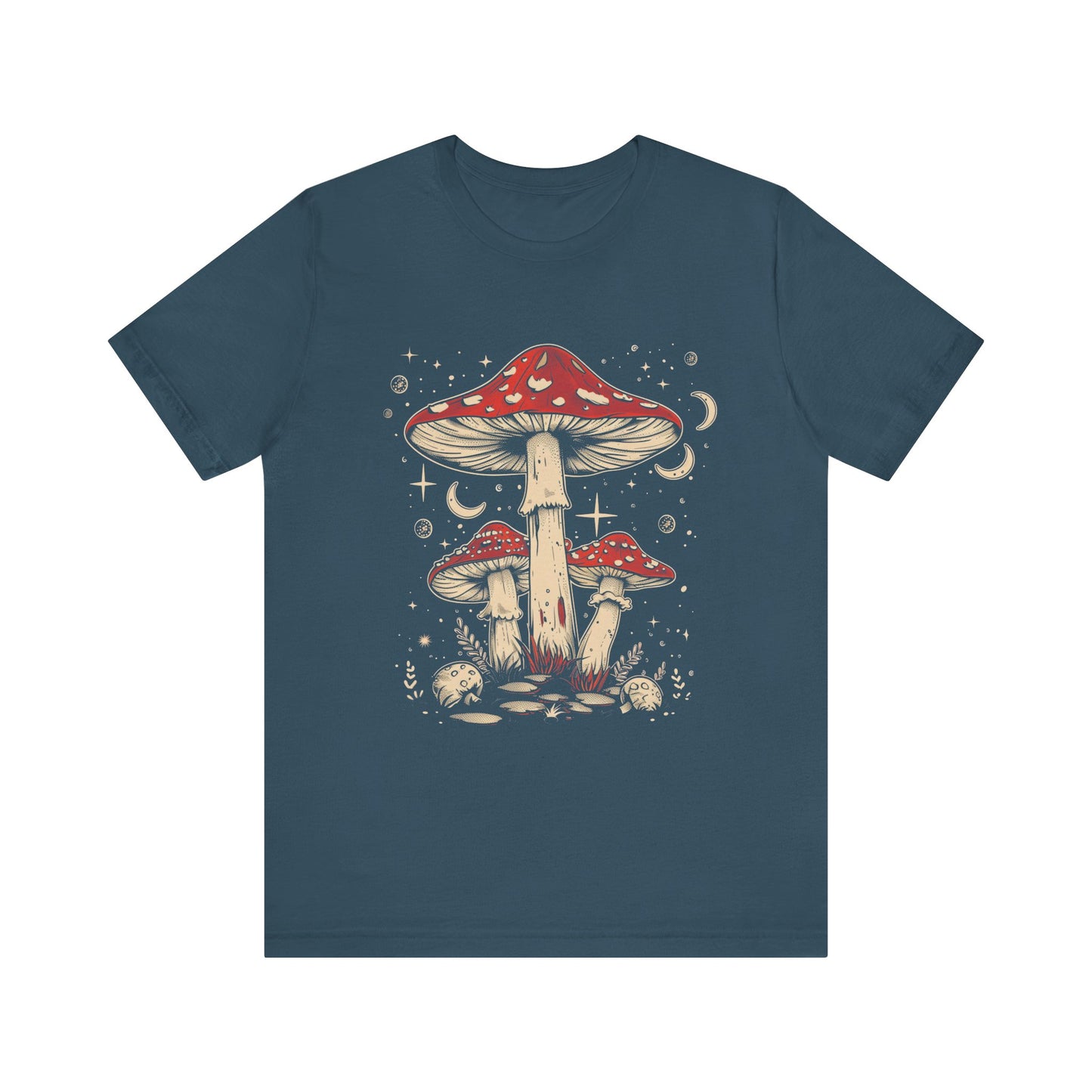 Mushroom Boho T-Shirt, Hippie Nature Tee, Retro Botanical Shirt, Woodland Fungi Top, Earthy Bohemian Clothes