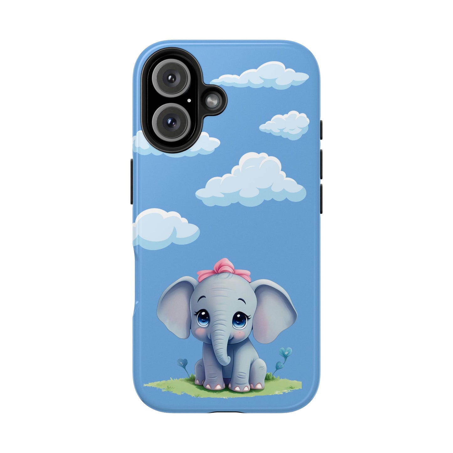 Cartoon Elephant Tough Phone Case - Cute Animal Lover Gift, Protective Cover for