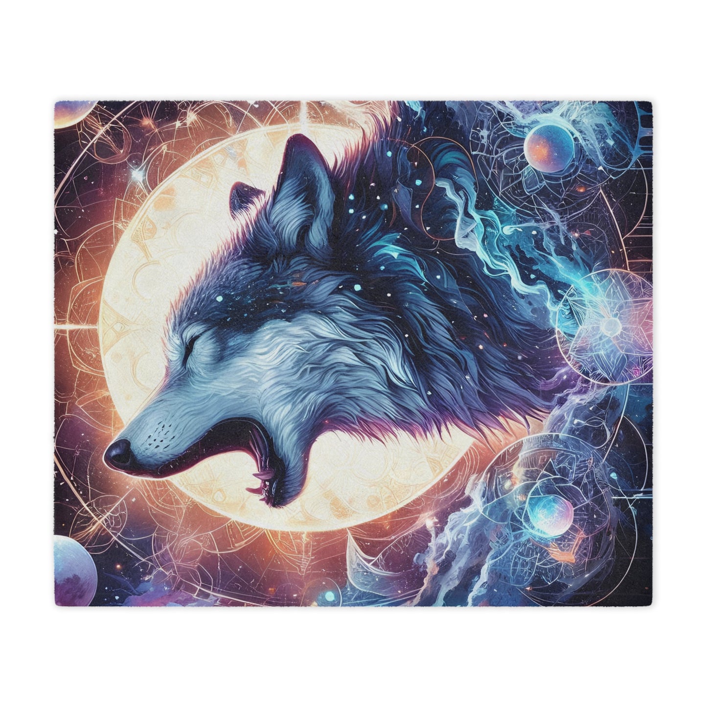 Microfiber Blanket - Wolf Celestial Design