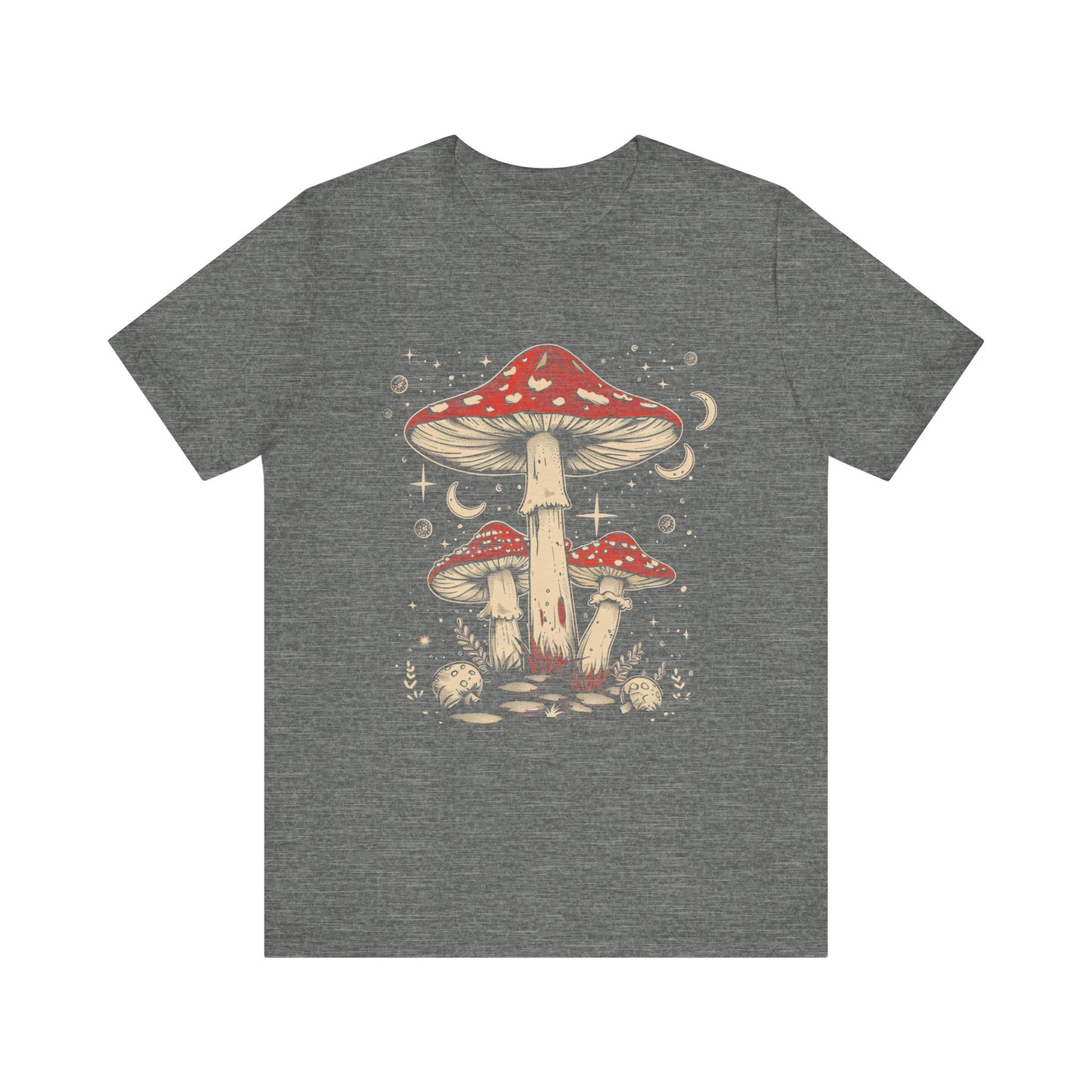 Mushroom Boho T-Shirt, Hippie Nature Tee, Retro Botanical Shirt, Woodland Fungi Top, Earthy Bohemian Clothes