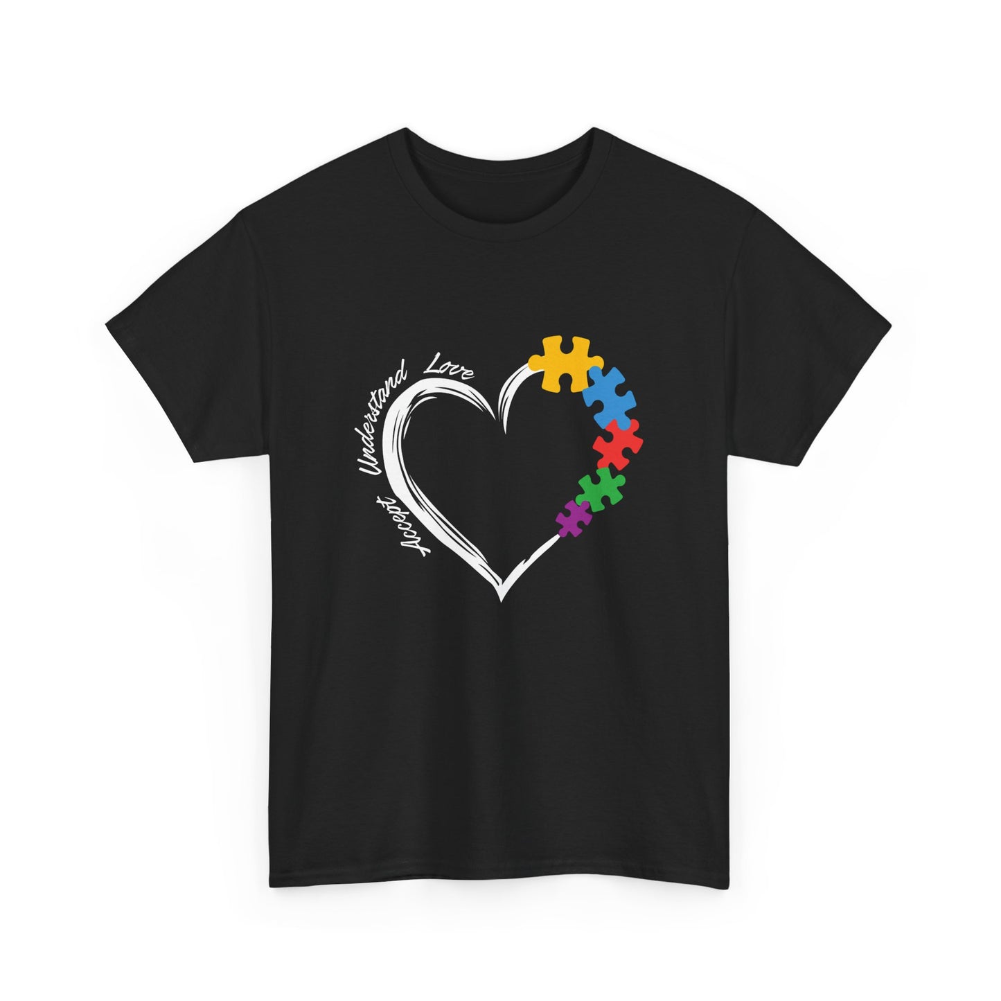 Inclusive Love Puzzle Heart Tee - Perfect Gift for Autism Awareness, Support