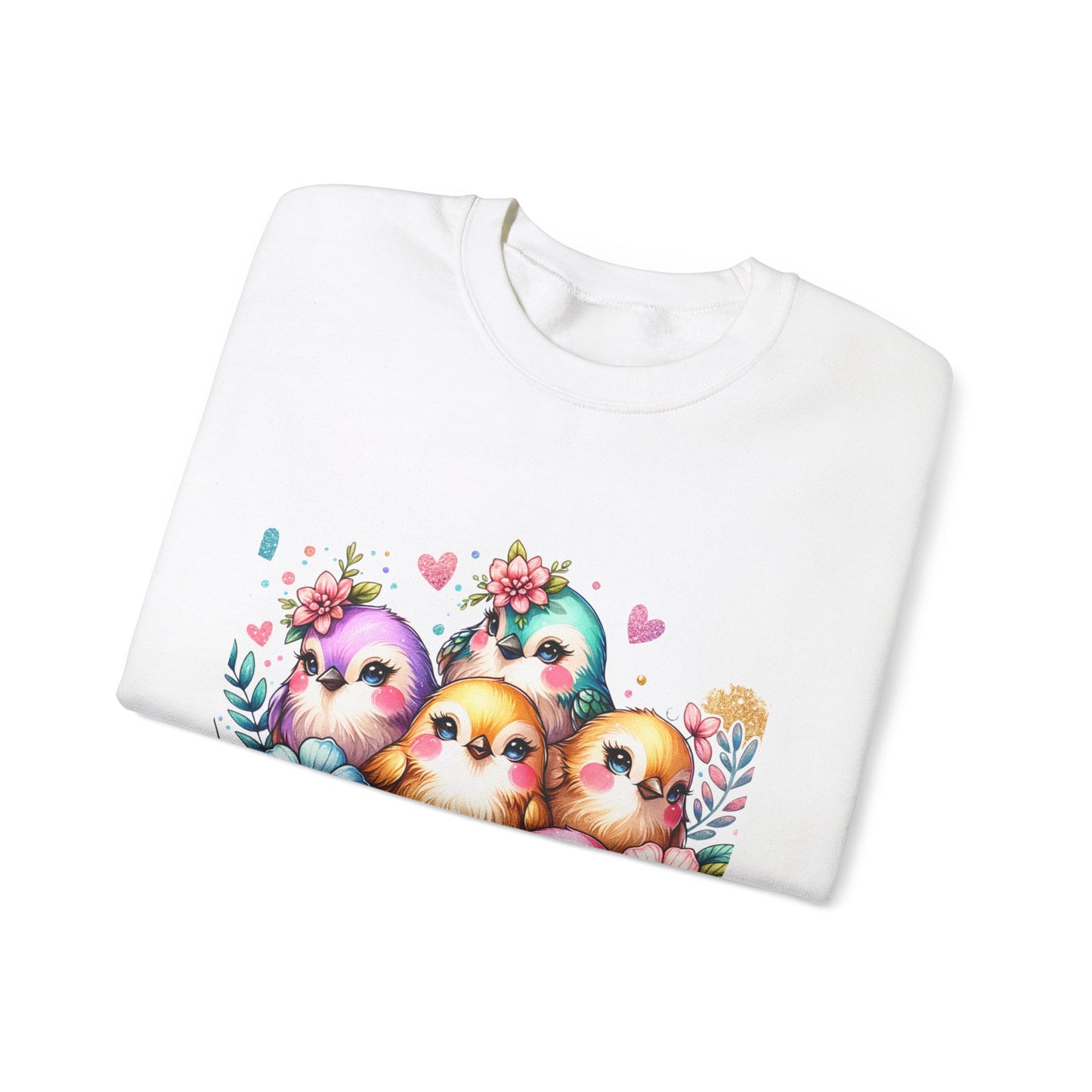 Vibrant Bird Sweatshirt, Colorful Crewneck Jumper, Bright Feathers Pullover, Nature Inspired Sweater, Unisex Graphic Top