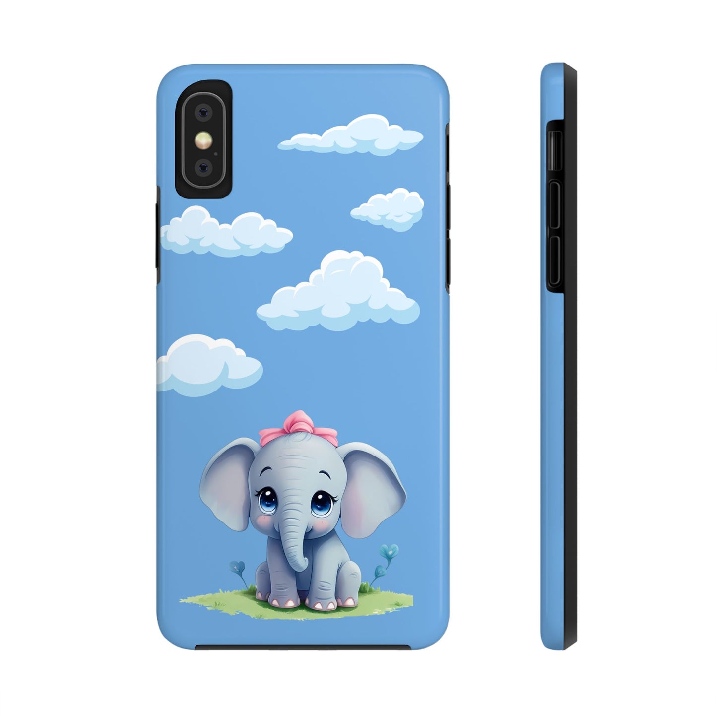 Cartoon Elephant Tough Phone Case - Cute Animal Lover Gift, Protective Cover for