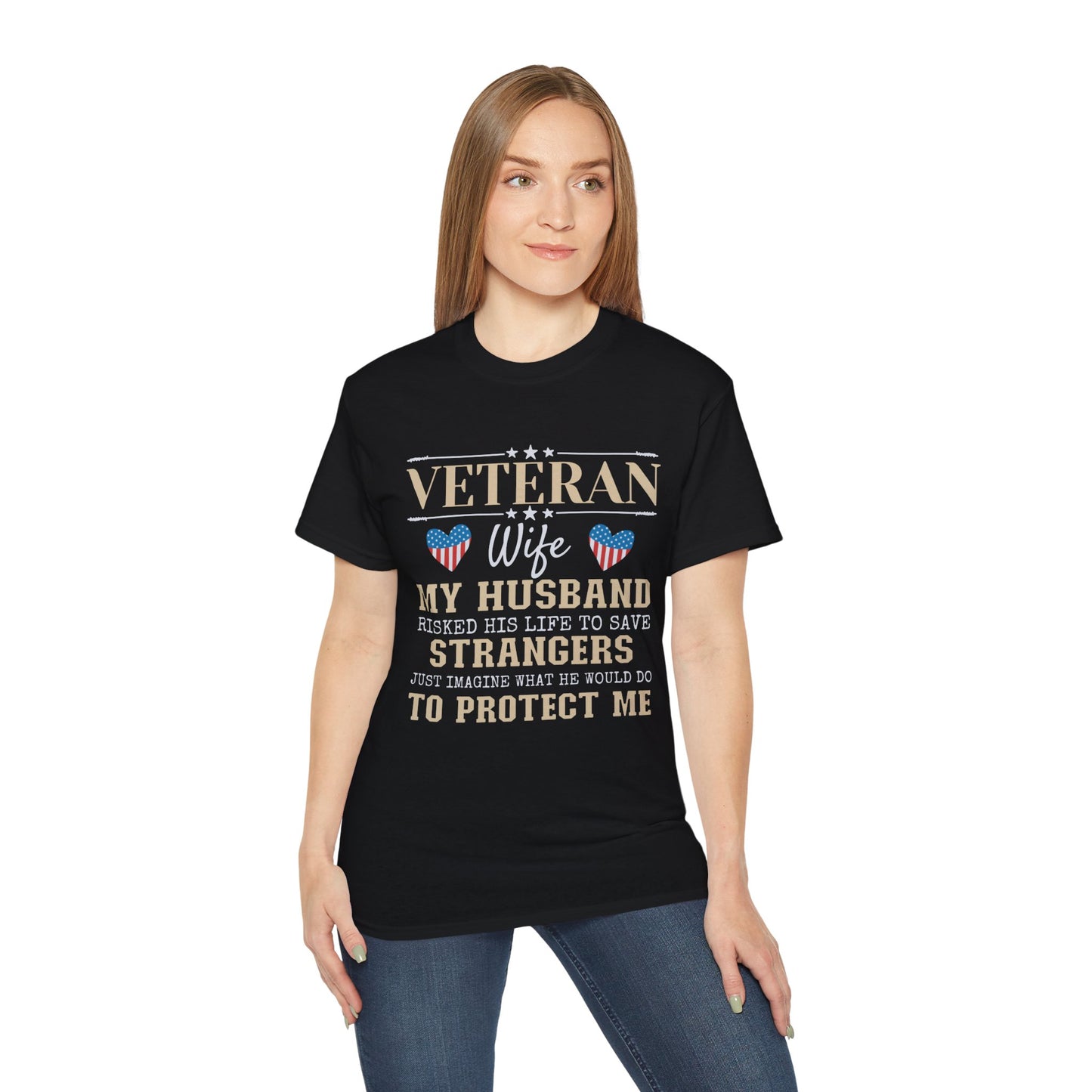 Veteran Wife Unisex Tee, Military Spouse Shirt, Patriotic T-Shirt, Army Wife Gift, Veteran Support Apparel