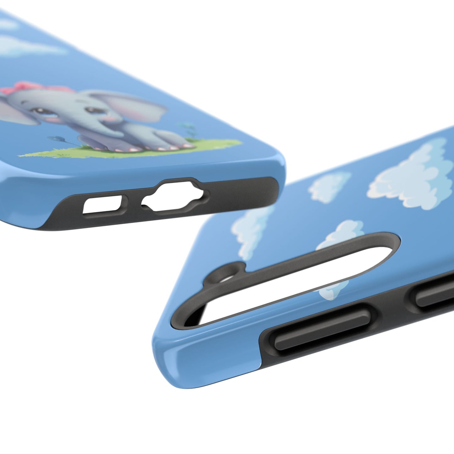 Cartoon Elephant Tough Phone Case - Cute Animal Lover Gift, Protective Cover for