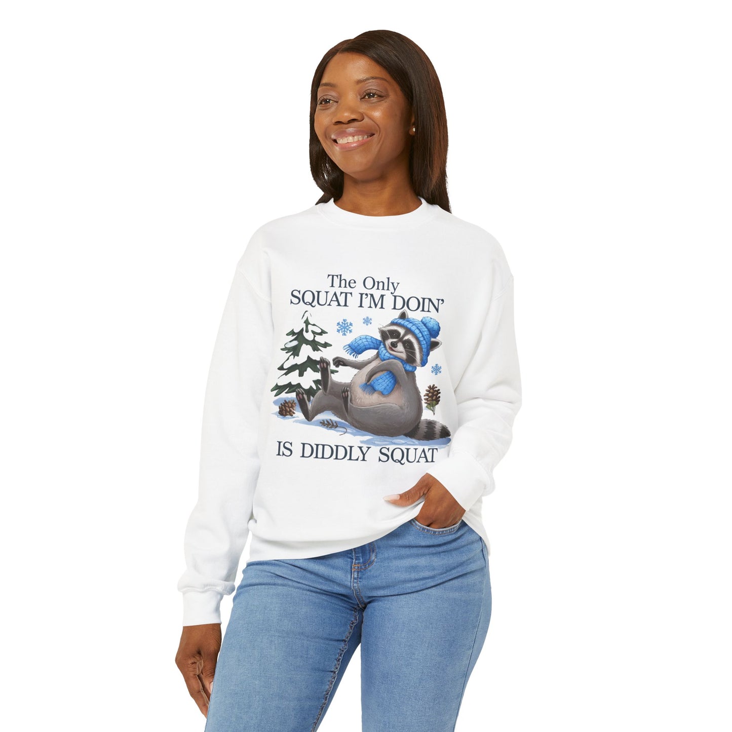 Playful Raccoon Seasonal Seller Sweatshirt: Unisex, Heavy blend, Lazy, Funny, Cozy loungewear, Winter fashion,