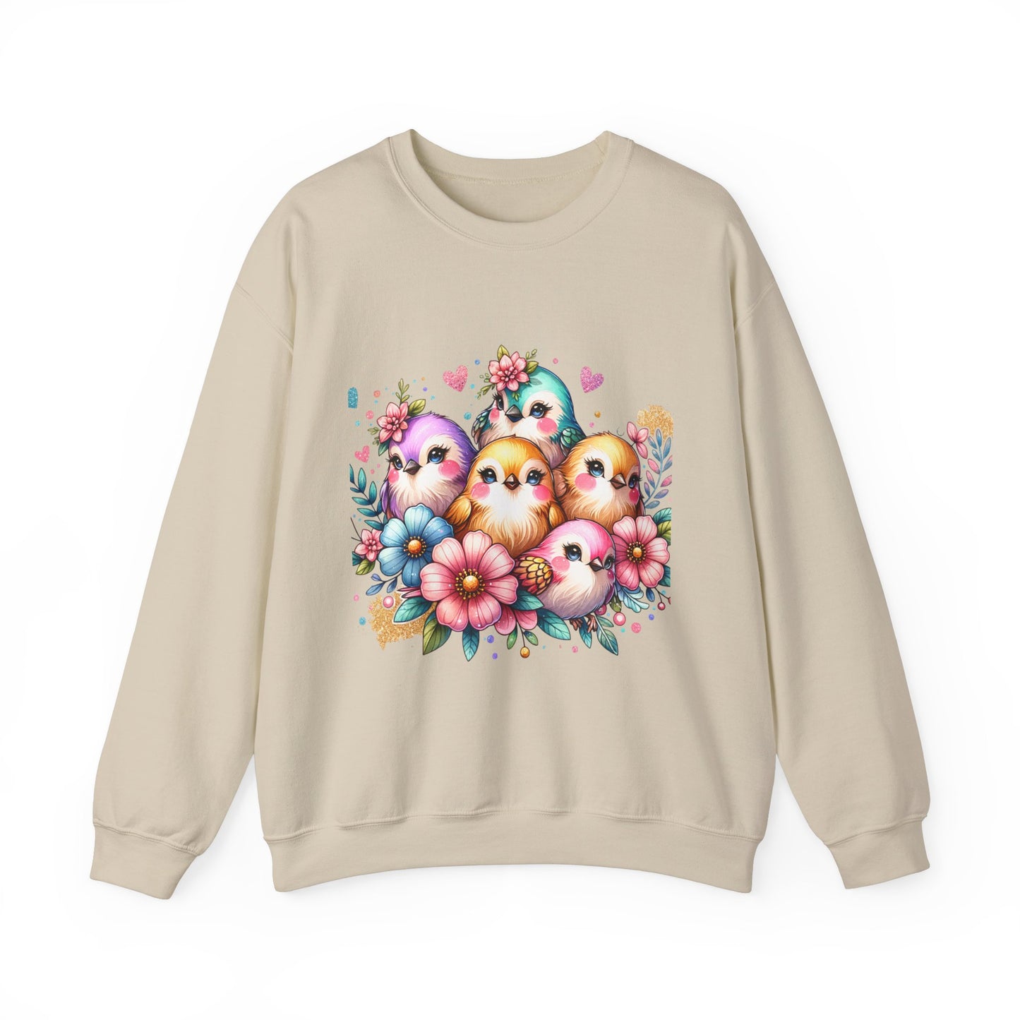 Vibrant Bird Sweatshirt, Colorful Crewneck Jumper, Bright Feathers Pullover, Nature Inspired Sweater, Unisex Graphic Top