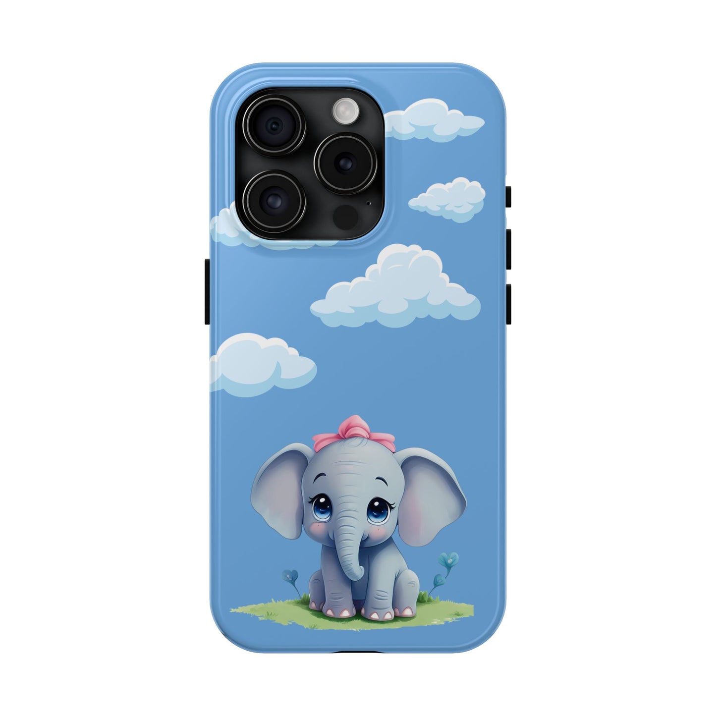 Cartoon Elephant Tough Phone Case - Cute Animal Lover Gift, Protective Cover for