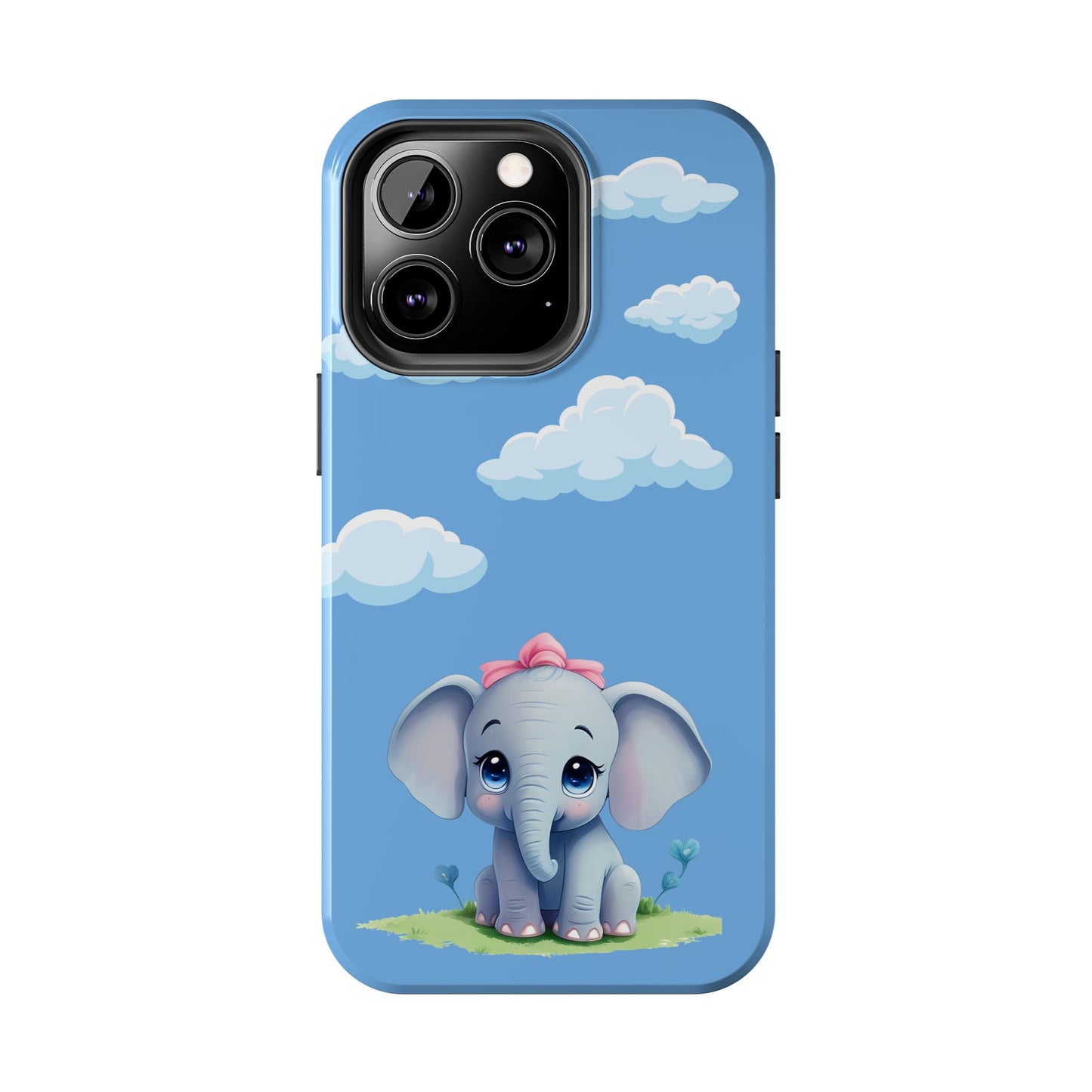 Cartoon Elephant Tough Phone Case - Cute Animal Lover Gift, Protective Cover for