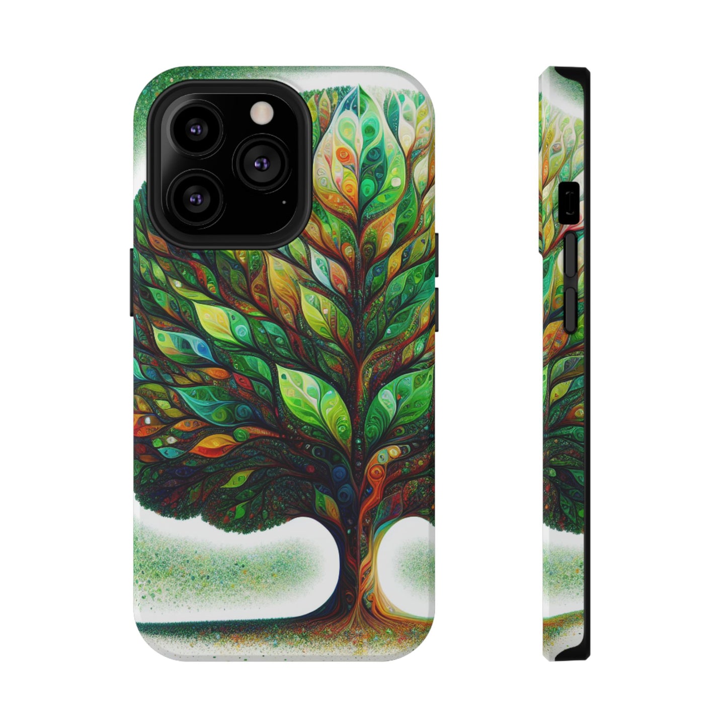 Phone Cases, Impact-Resistant Case with Beautiful Vibrant Tree Design, Protective Cover, Phone Accessories, Customizable Case, Personalized