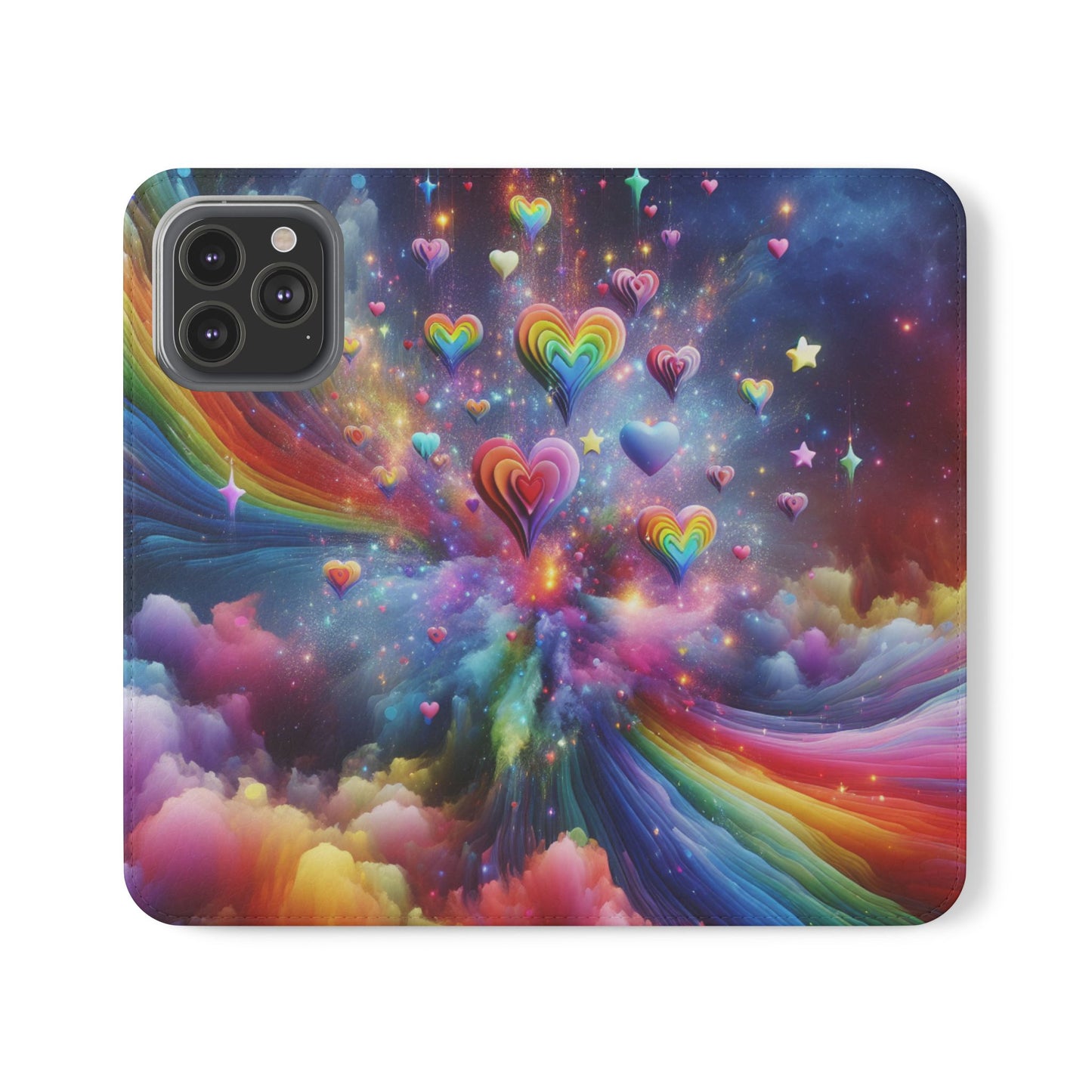 Rainbow Flip Cases, Colorful Phone Covers, Vibrant Smartphone Wallet, Multi-color Card Holder, Bright Cellphone Accessories