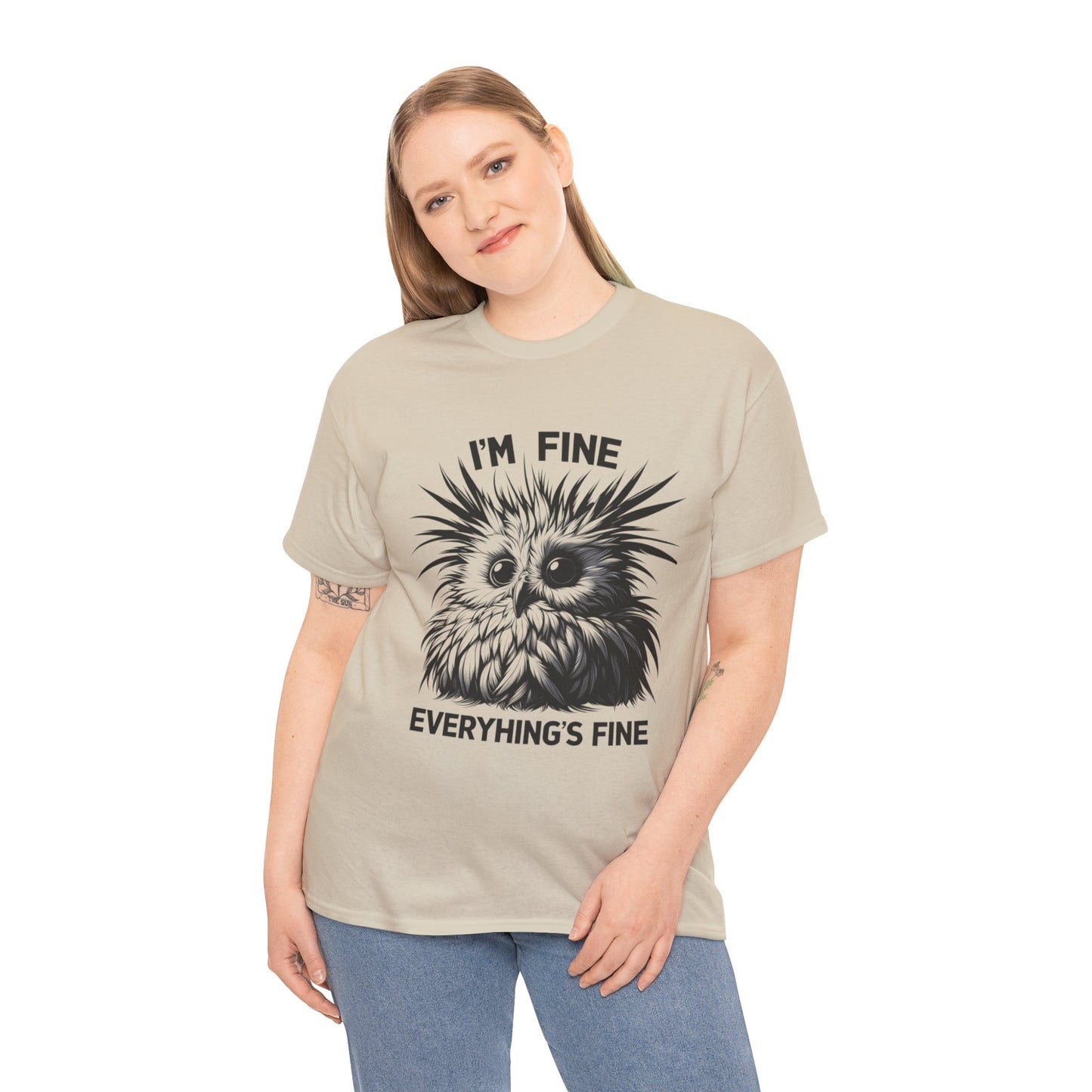 Funny Owl Unisex Tee, Cute I'm Fine Everything's Fine Shirt, Graphic Tee, Novelty Tee, Humor Tee, Animal Lover Gift