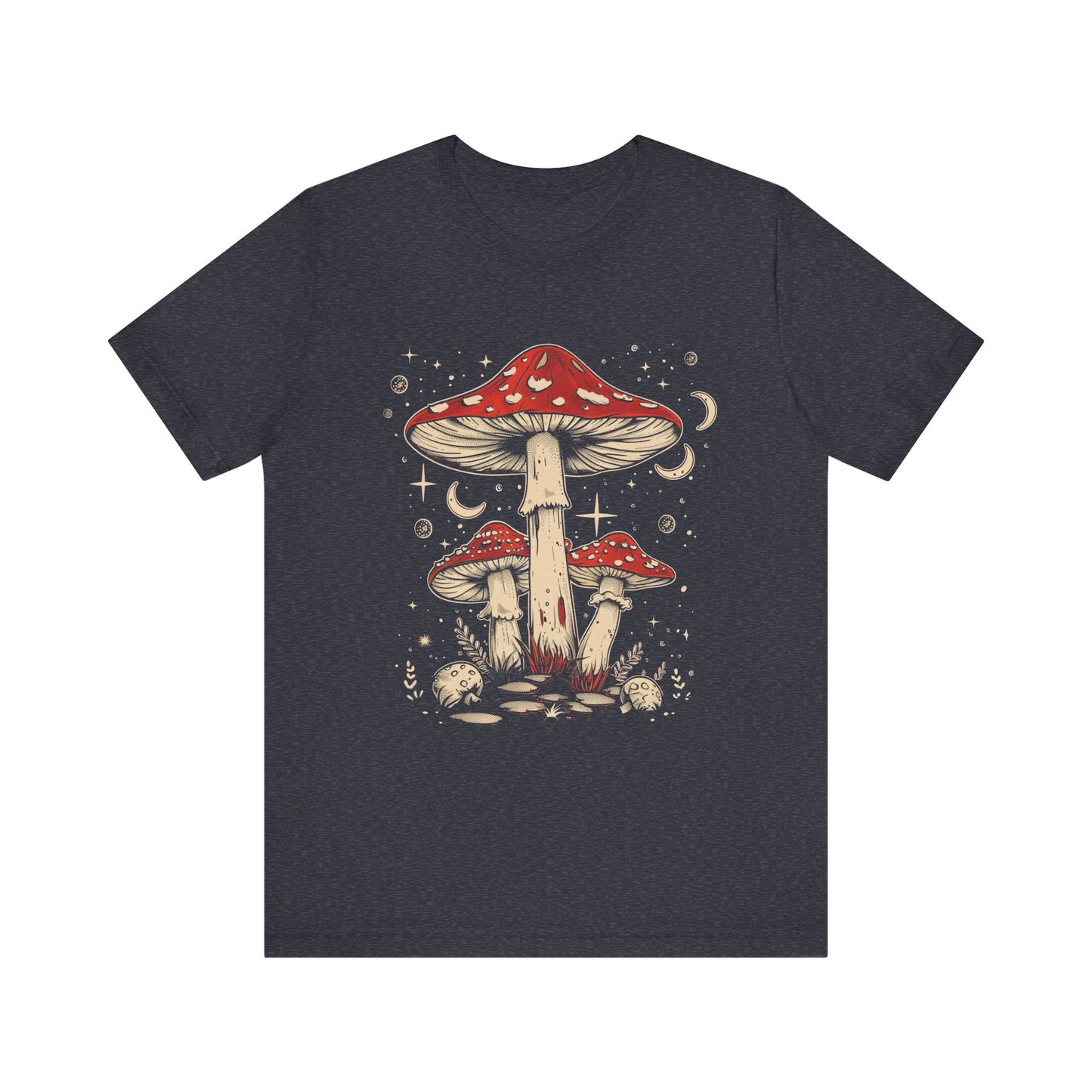 Mushroom Boho T-Shirt, Hippie Nature Tee, Retro Botanical Shirt, Woodland Fungi Top, Earthy Bohemian Clothes