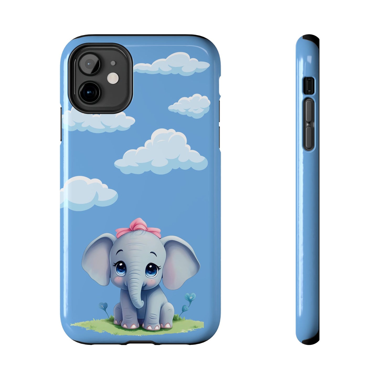 Cartoon Elephant Tough Phone Case - Cute Animal Lover Gift, Protective Cover for