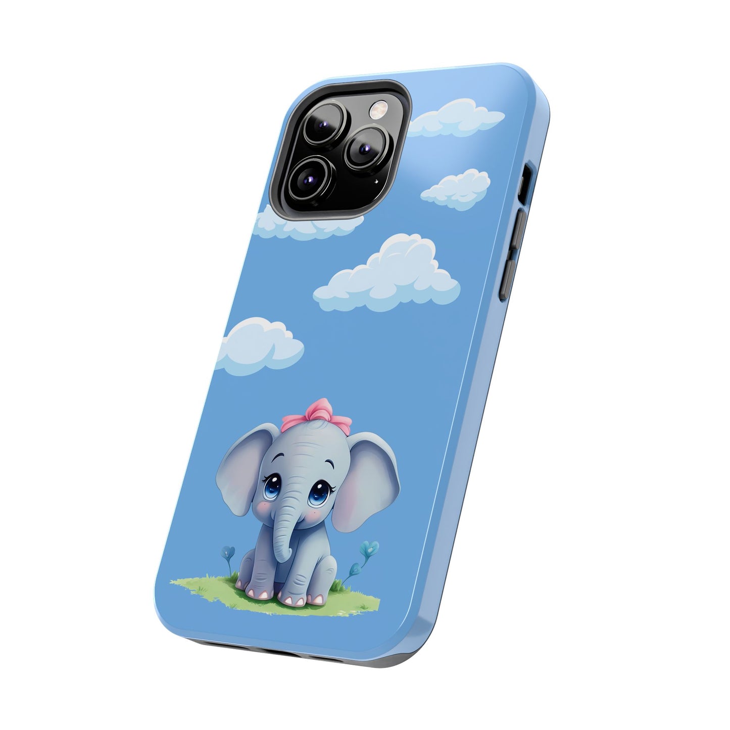Cartoon Elephant Tough Phone Case - Cute Animal Lover Gift, Protective Cover for
