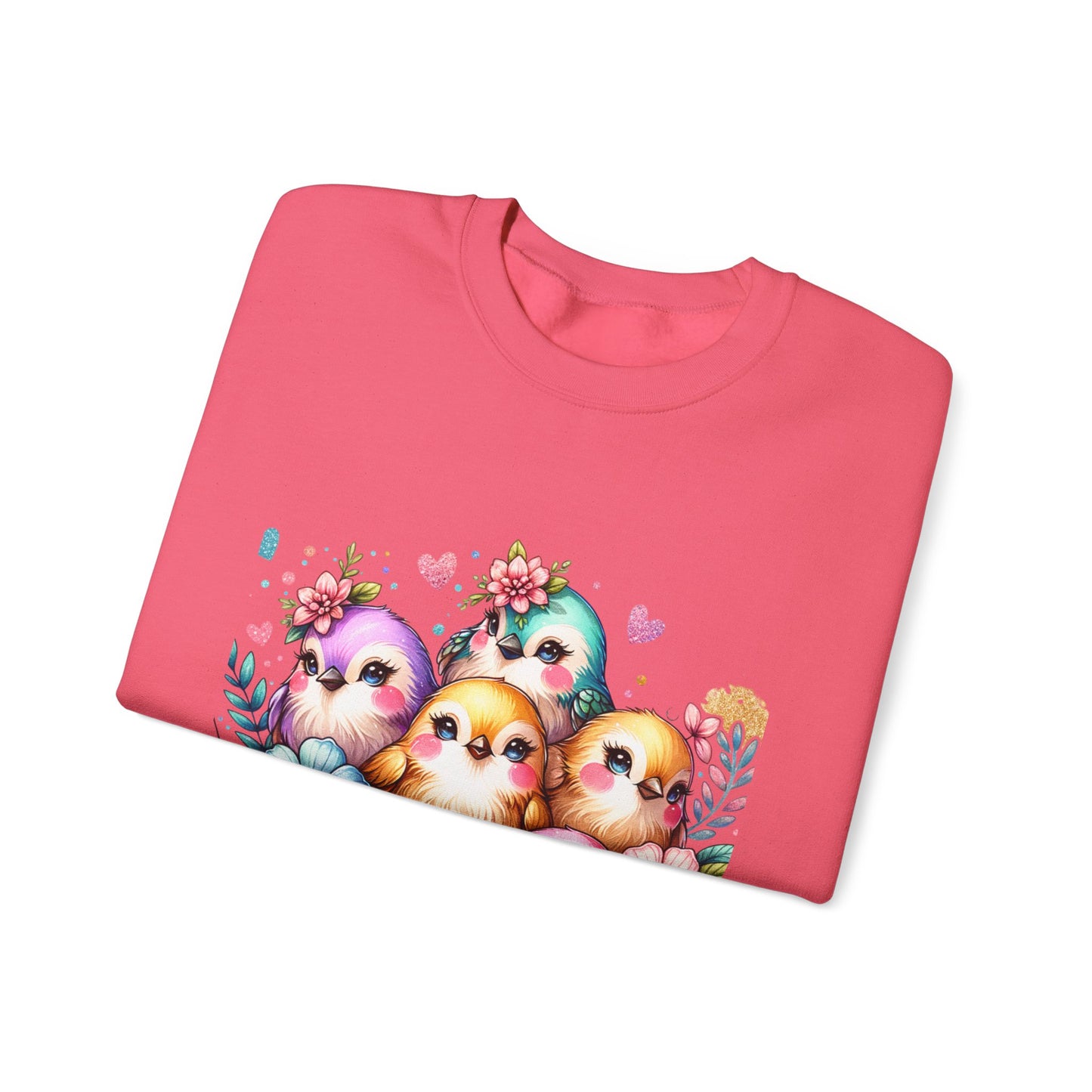Vibrant Bird Sweatshirt, Colorful Crewneck Jumper, Bright Feathers Pullover, Nature Inspired Sweater, Unisex Graphic Top