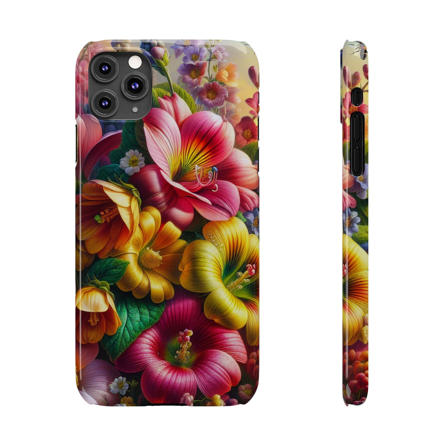 Flower Slim Phone Cases - Vibrant Flowers Unique Gift, Floral Phone Case, Colorful Phone Cover, Botanical Phone Accessories, Red Roses Phone