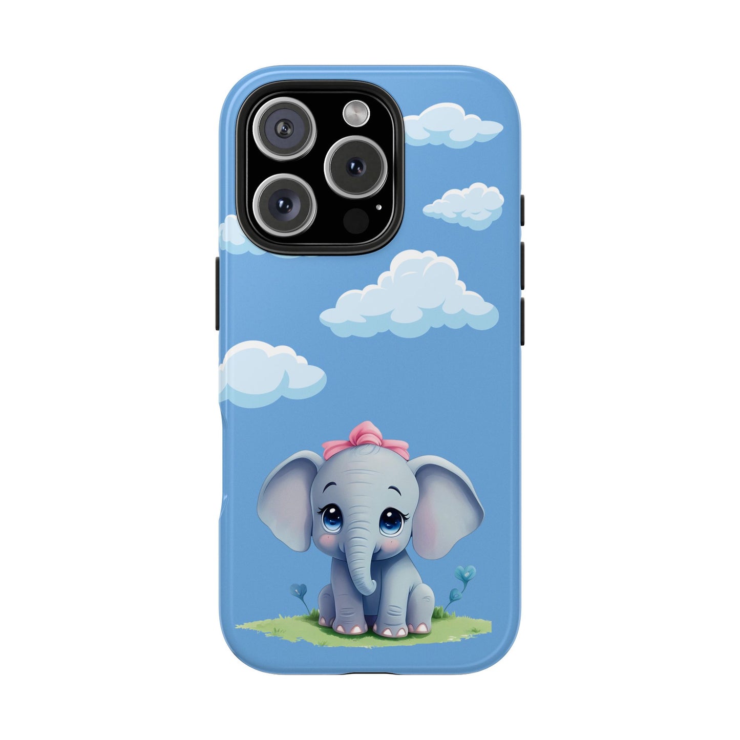 Cartoon Elephant Tough Phone Case - Cute Animal Lover Gift, Protective Cover for