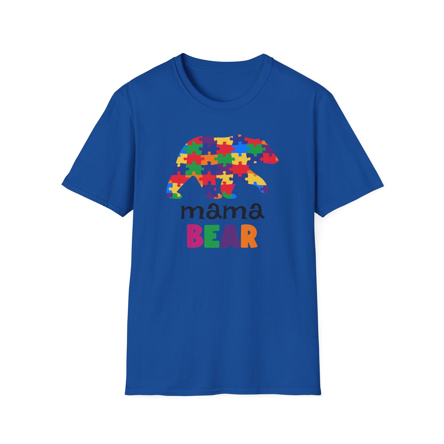 Mama Bear Puzzle Unisex T-Shirt, Gift for Moms, Autism Awareness