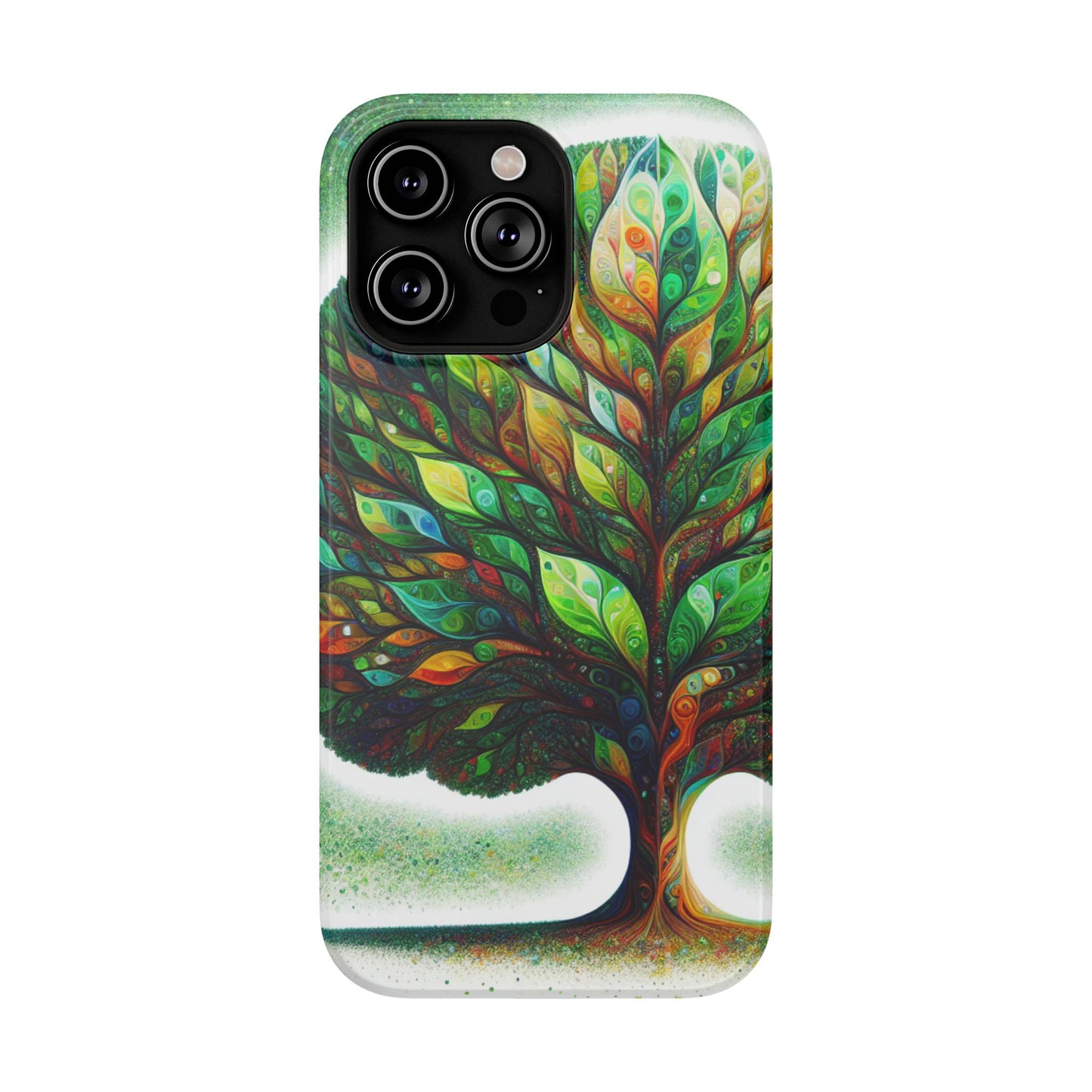 Phone Cases, Impact-Resistant Case with Beautiful Vibrant Tree Design, Protective Cover, Phone Accessories, Customizable Case, Personalized