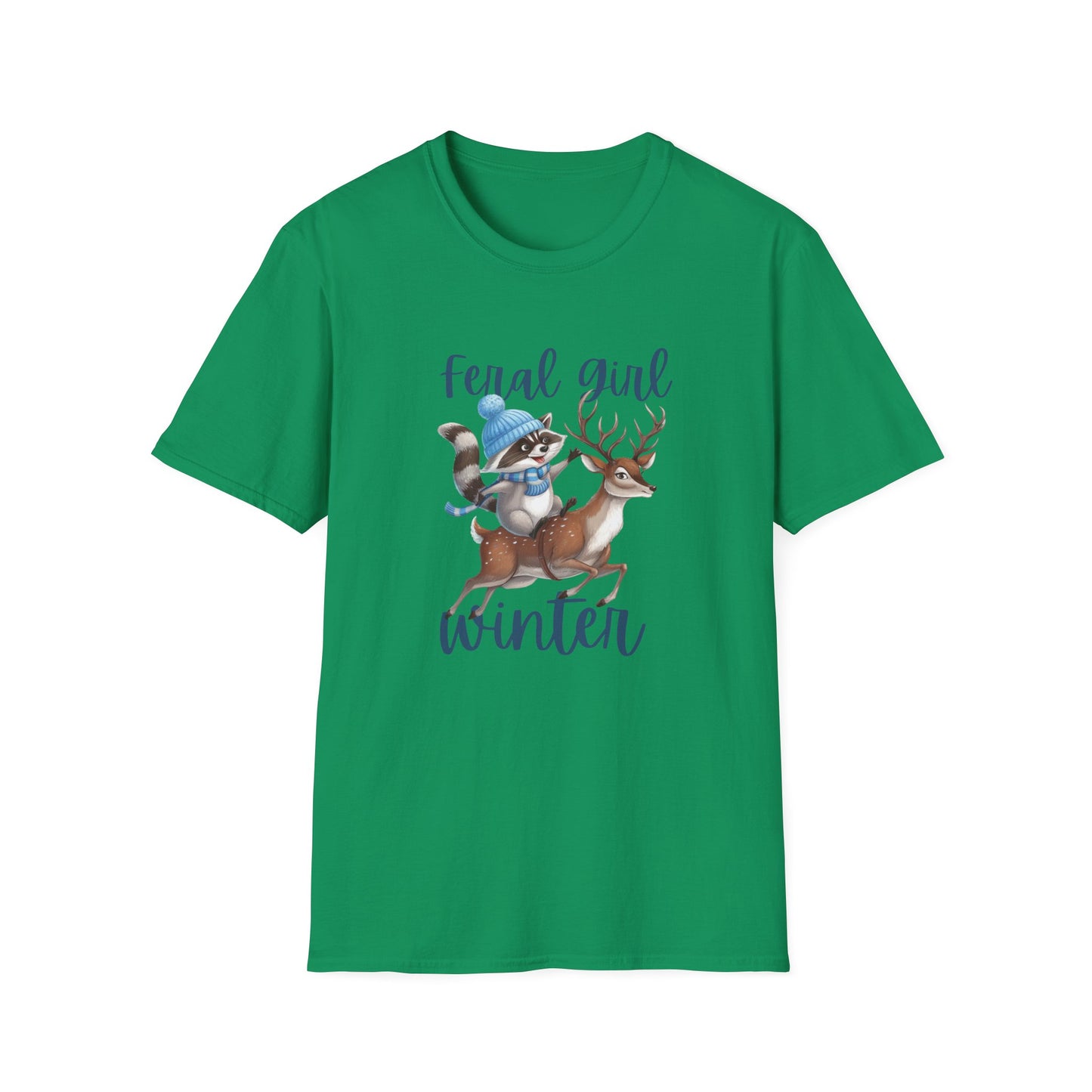 Racoon Tee - Unisex Softstyle T-Shirt, Funny Winter Shirt, Cute Animal Top, Graphic Tee, Gift for Animal Lovers