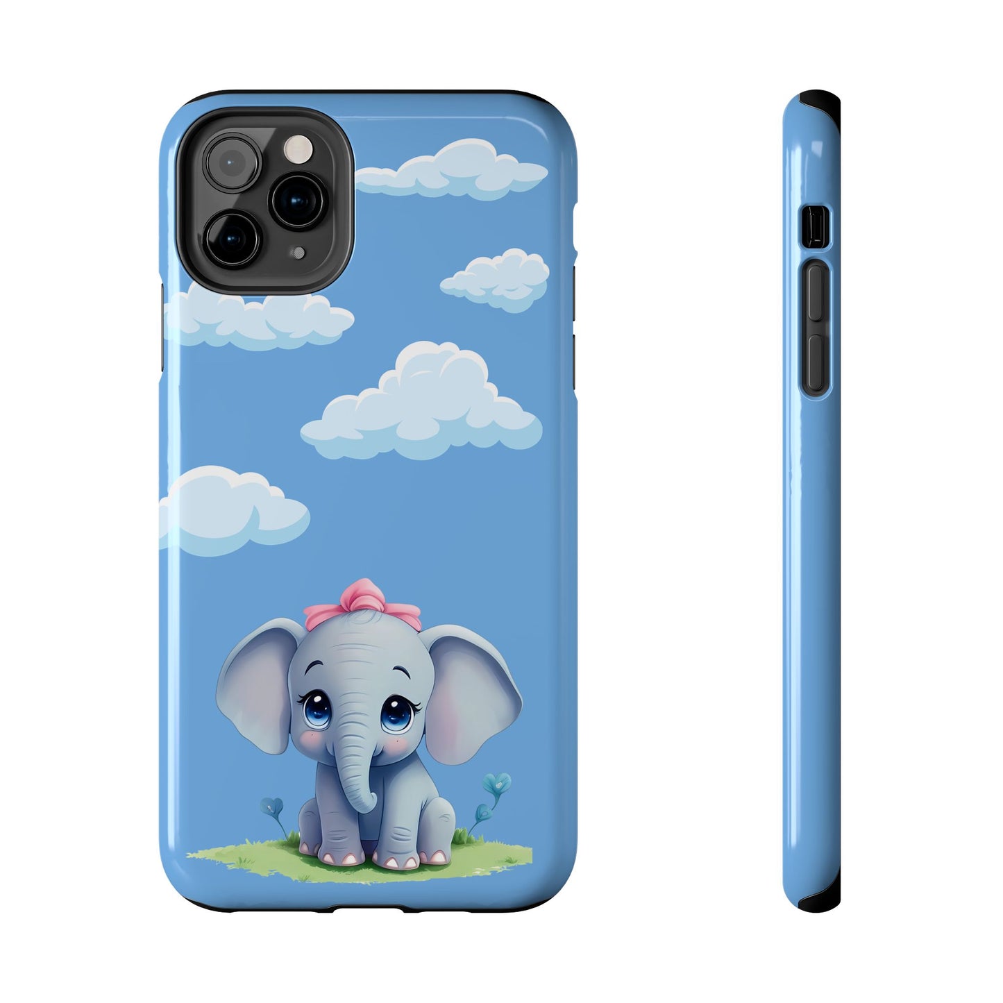 Cartoon Elephant Tough Phone Case - Cute Animal Lover Gift, Protective Cover for