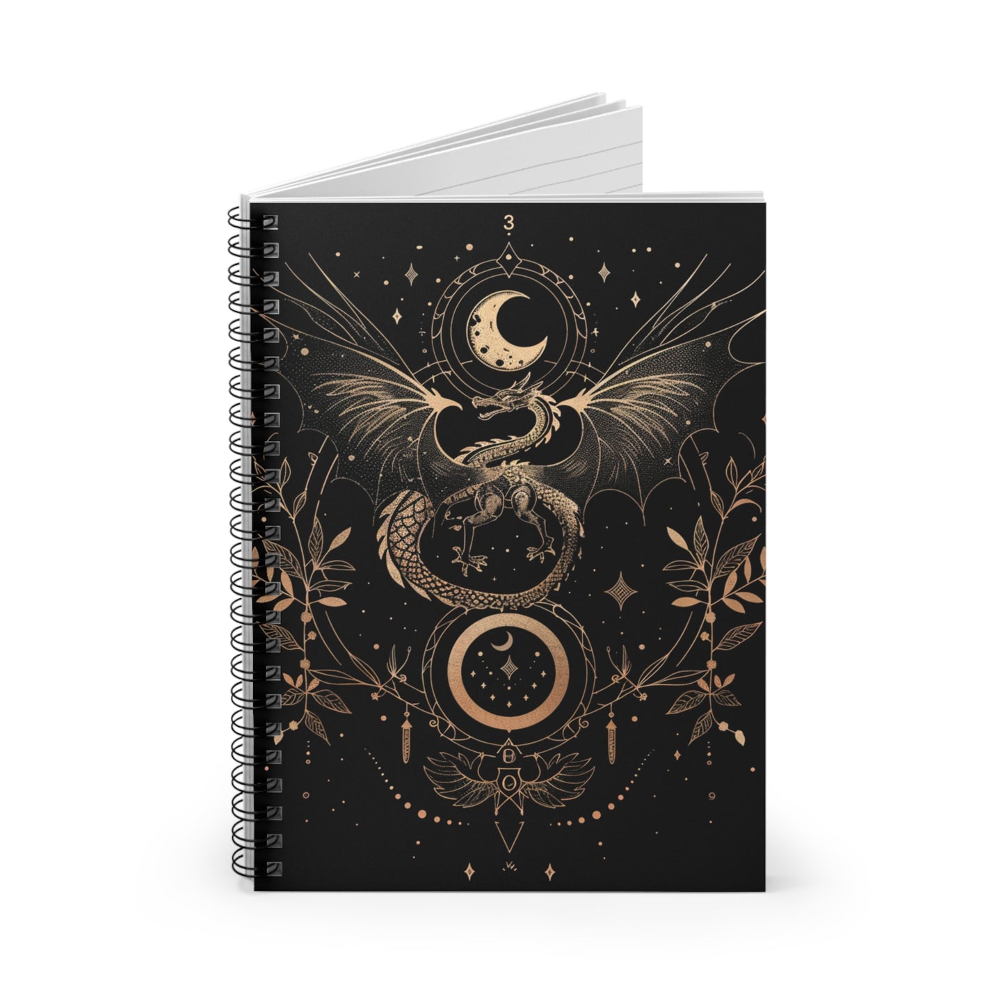 Spiral Notebook, Dragon Journal, Mythical Creature Diary, Fantasy Writing Pad, Ruled Line Notepad